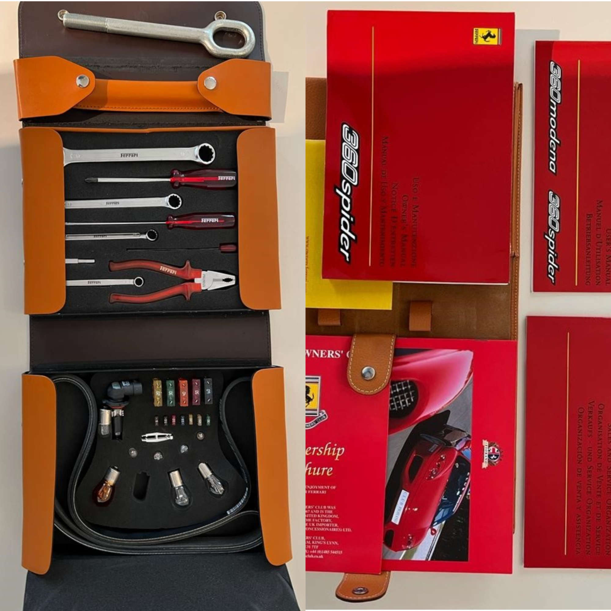 Ferrari 360 Modena and Spider Toolkit and Manual Set-Sold