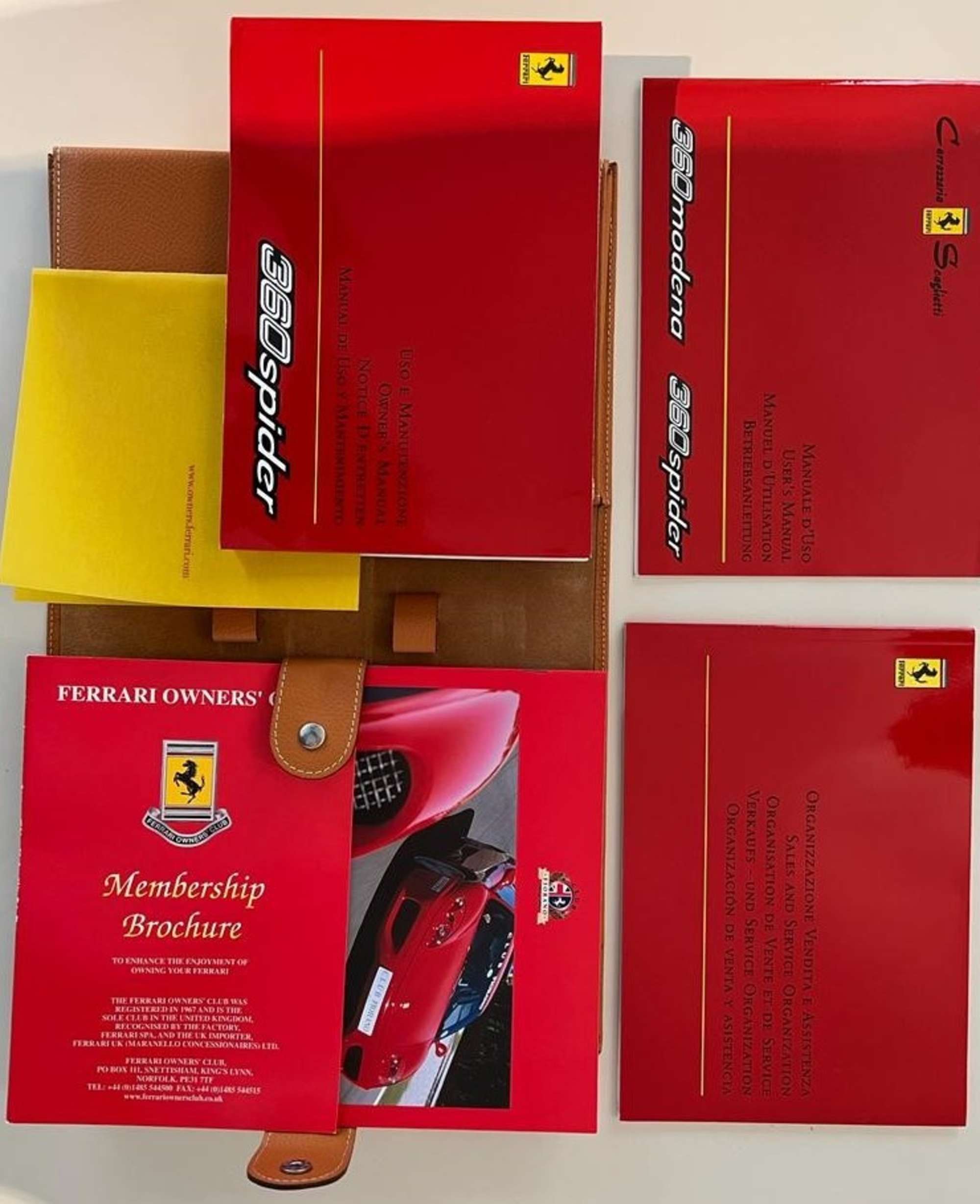 Ferrari 360 Modena and Spider Toolkit and Manual Set-Sold