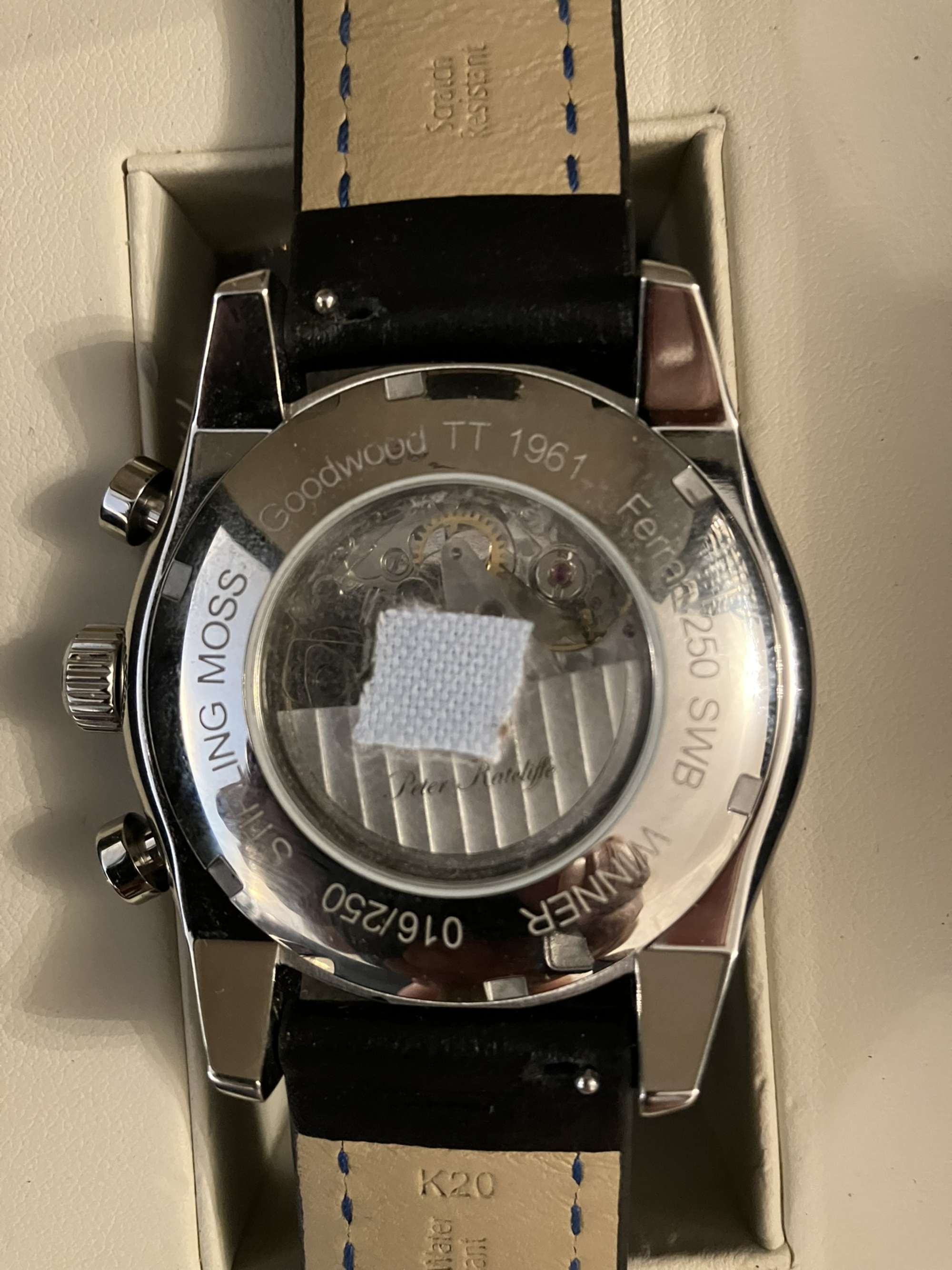 Hand Signed Stirling Moss Ferrari 250 SWB Chronograph-Auction Lot