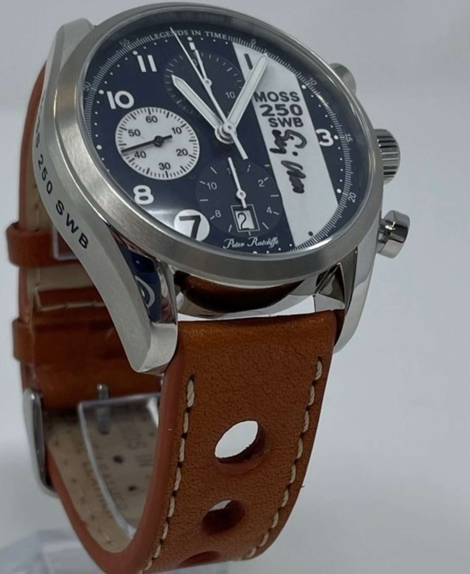 Hand Signed Stirling Moss Ferrari 250 SWB Chronograph-Auction Lot
