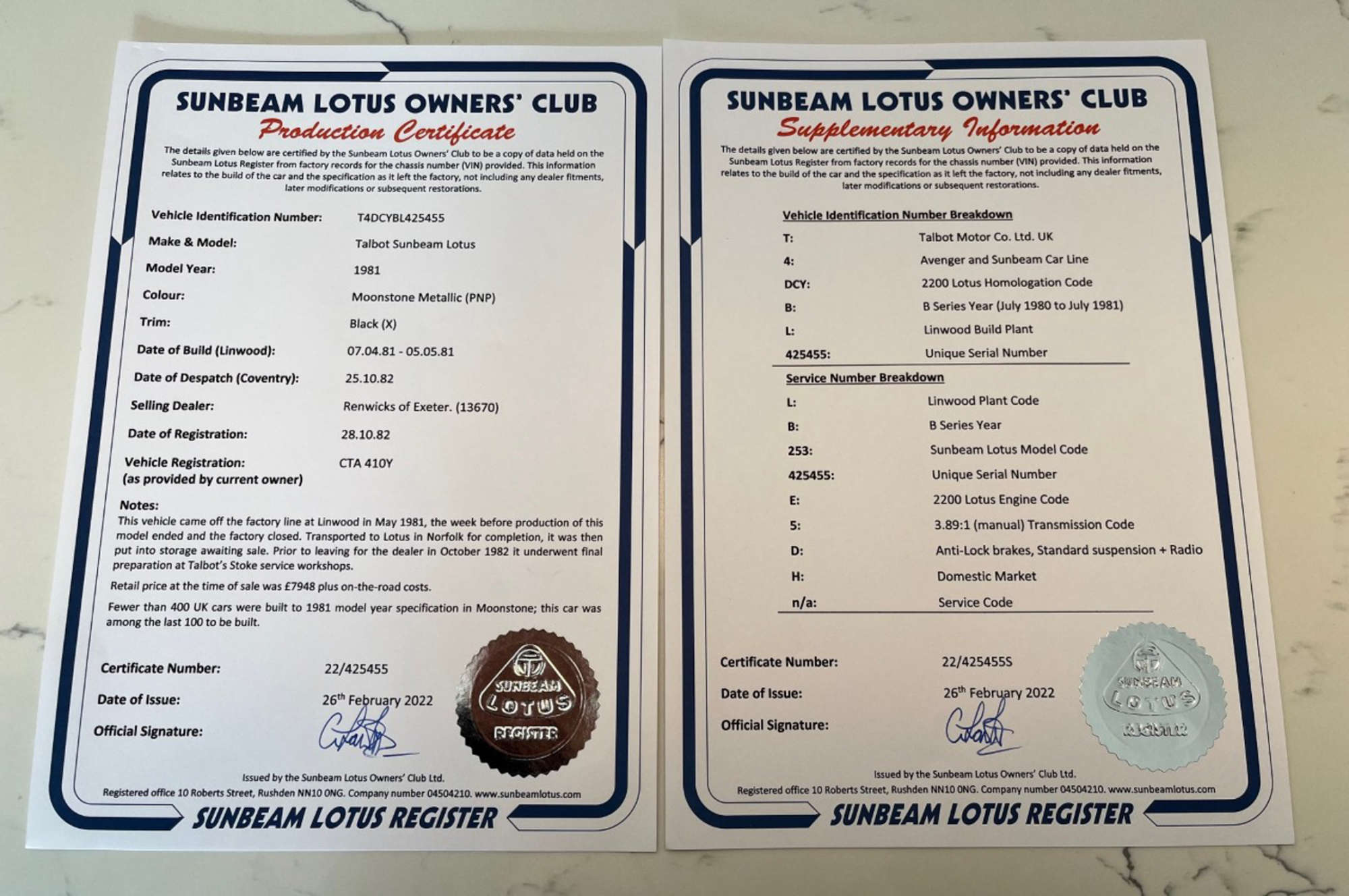 1982 Talbot Sunbeam Lotus-Sold