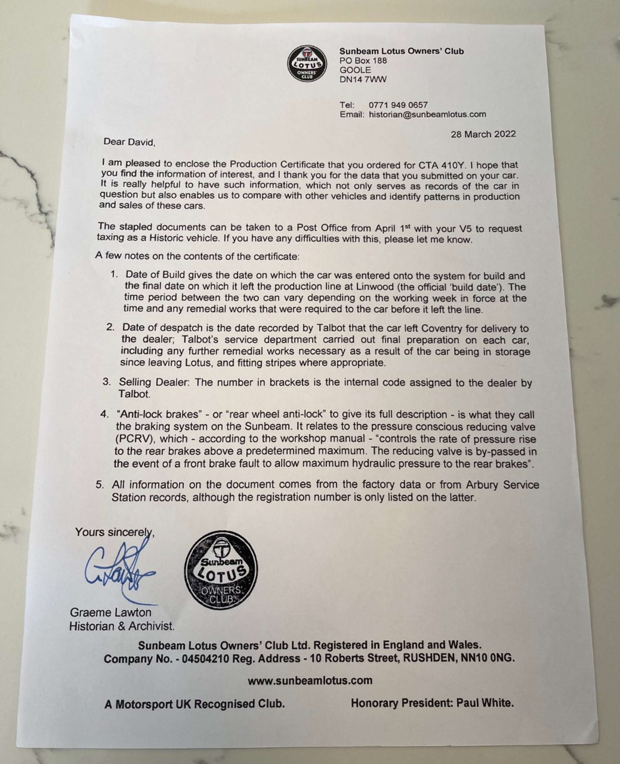 1982 Talbot Sunbeam Lotus-Sold