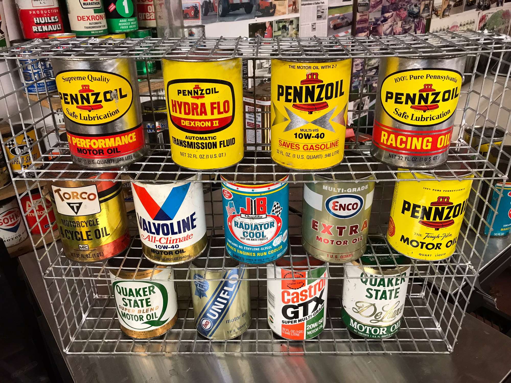 A Selection of 13 Historic Oil/Lubricant Quart Cans -Sold
