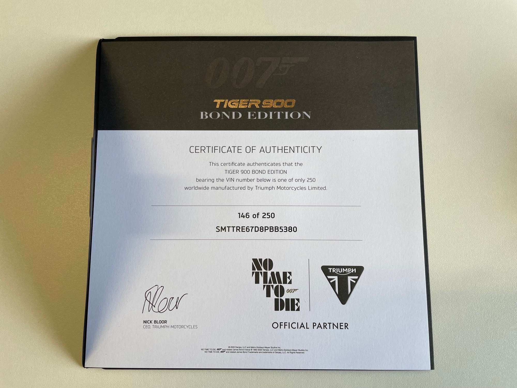 2022 Triumph Tiger 900 Bond Edition 888cc-Auction Lot