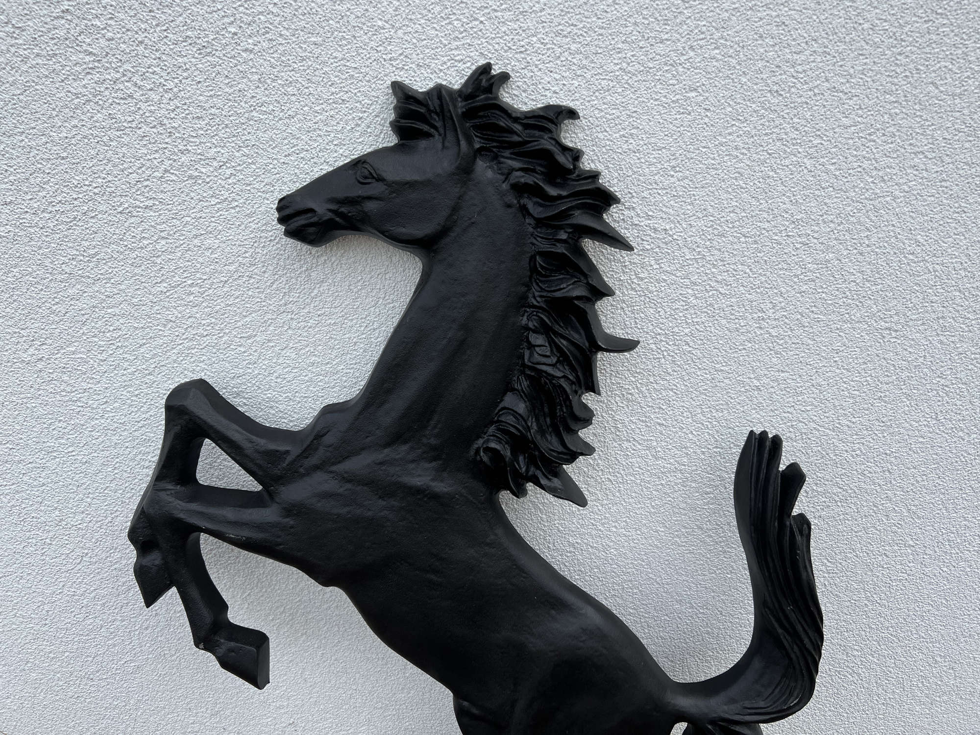 Large Aluminium Cavallino Prancing Horse in Black