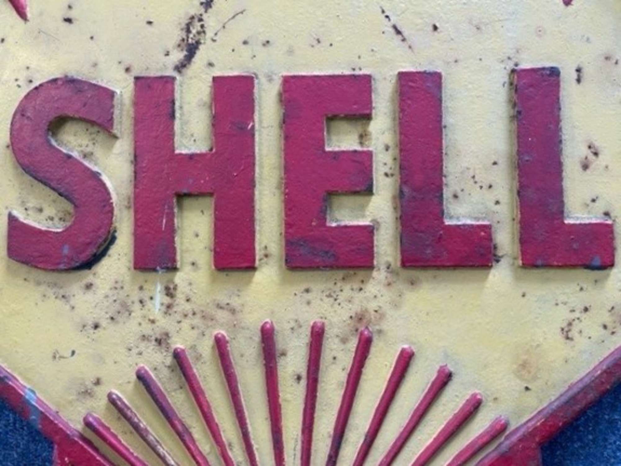 Rare, Original, Substantial Cast Metal Shell Sign c1930s