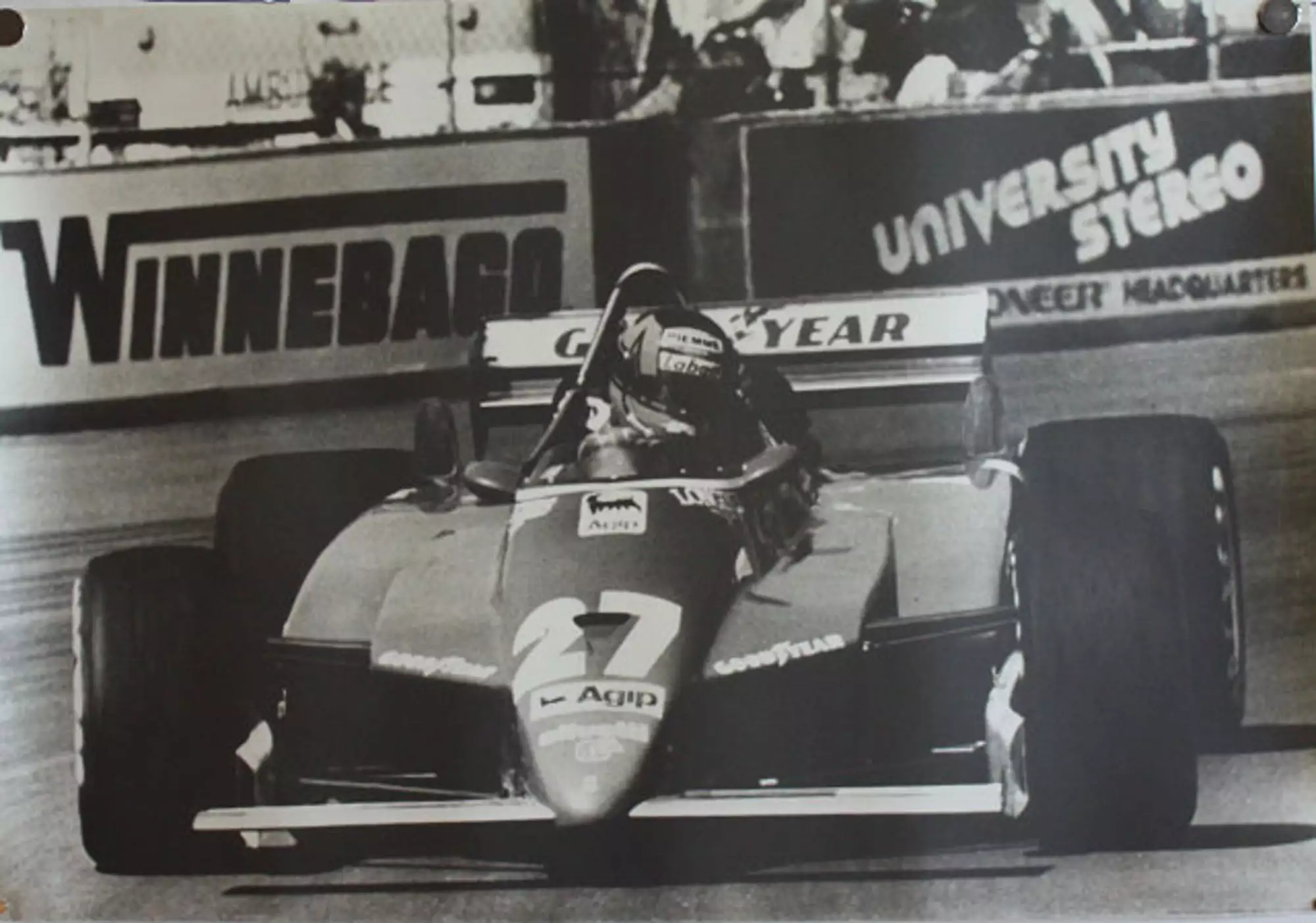 Seven Large Format Photographic Prints of Grand Prix Ferraris Through the Years