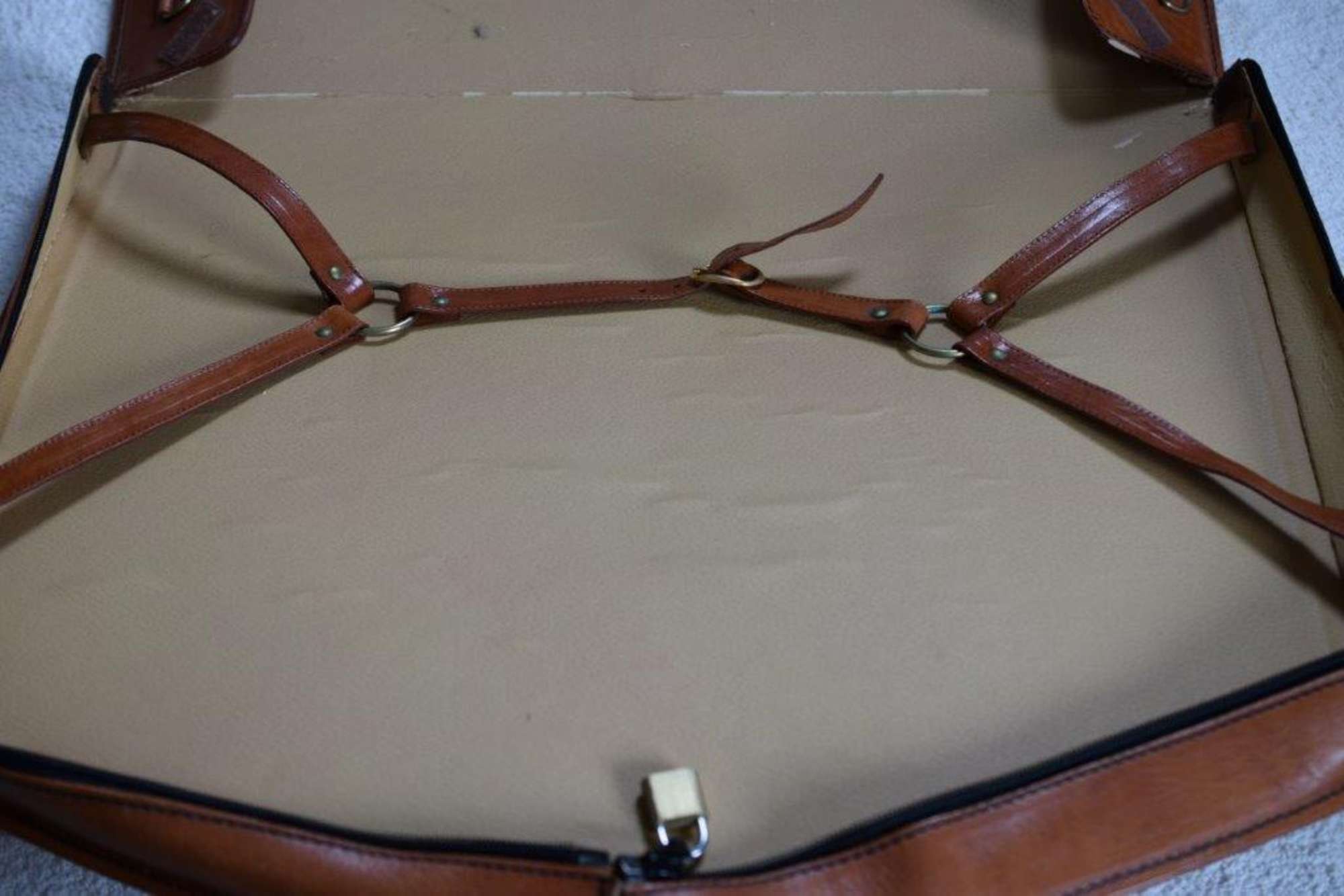 Tan Five-Piece Leather Testarossa Luggage Set by Shedoni