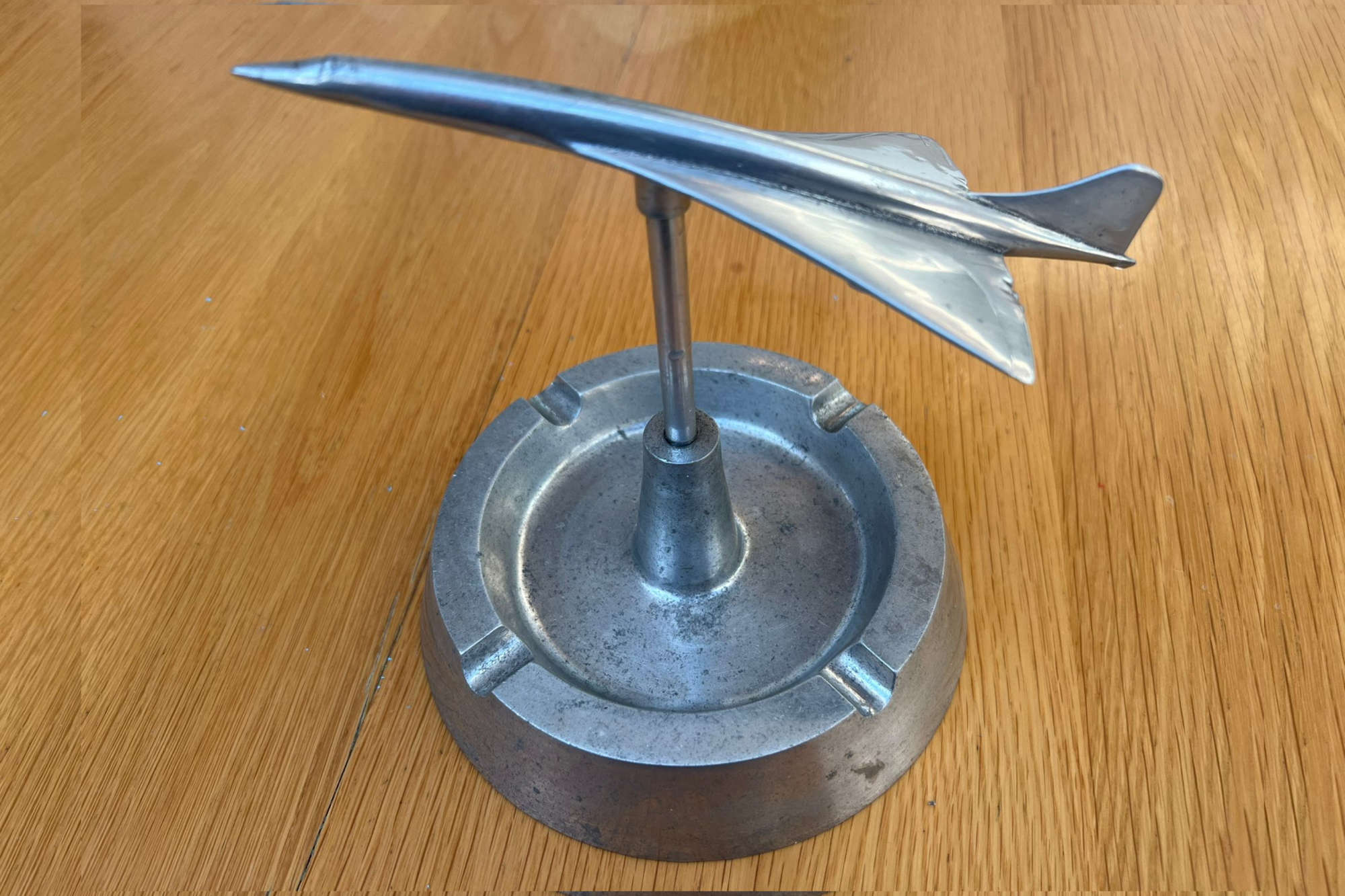 A Very Rare 1970s Aluminium 'Concorde' Smokers Receptacle 