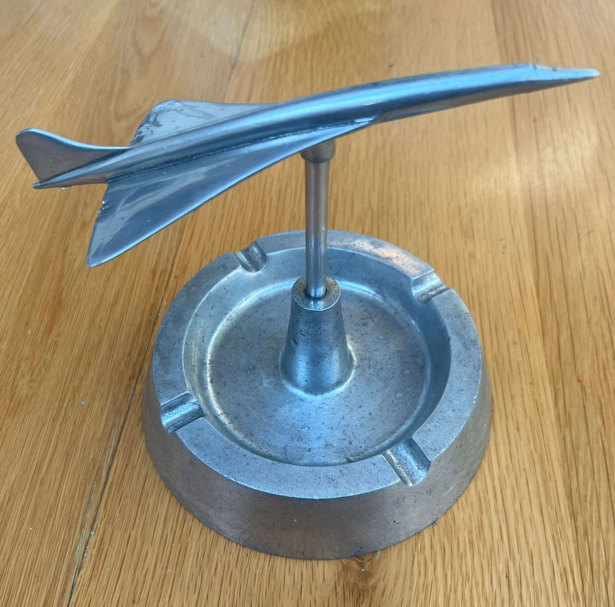 A Very Rare 1970s Aluminium 'Concorde' Smokers Receptacle 
