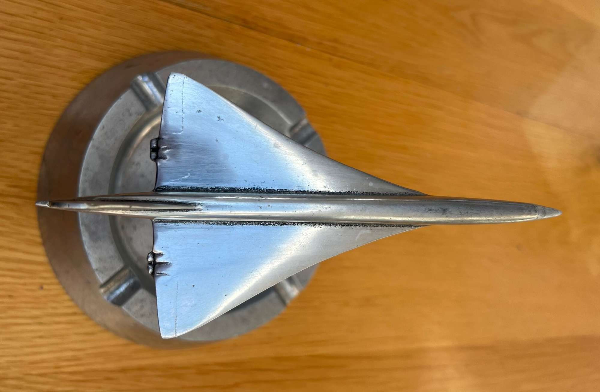 A Very Rare 1970s Aluminium 'Concorde' Smokers Receptacle 