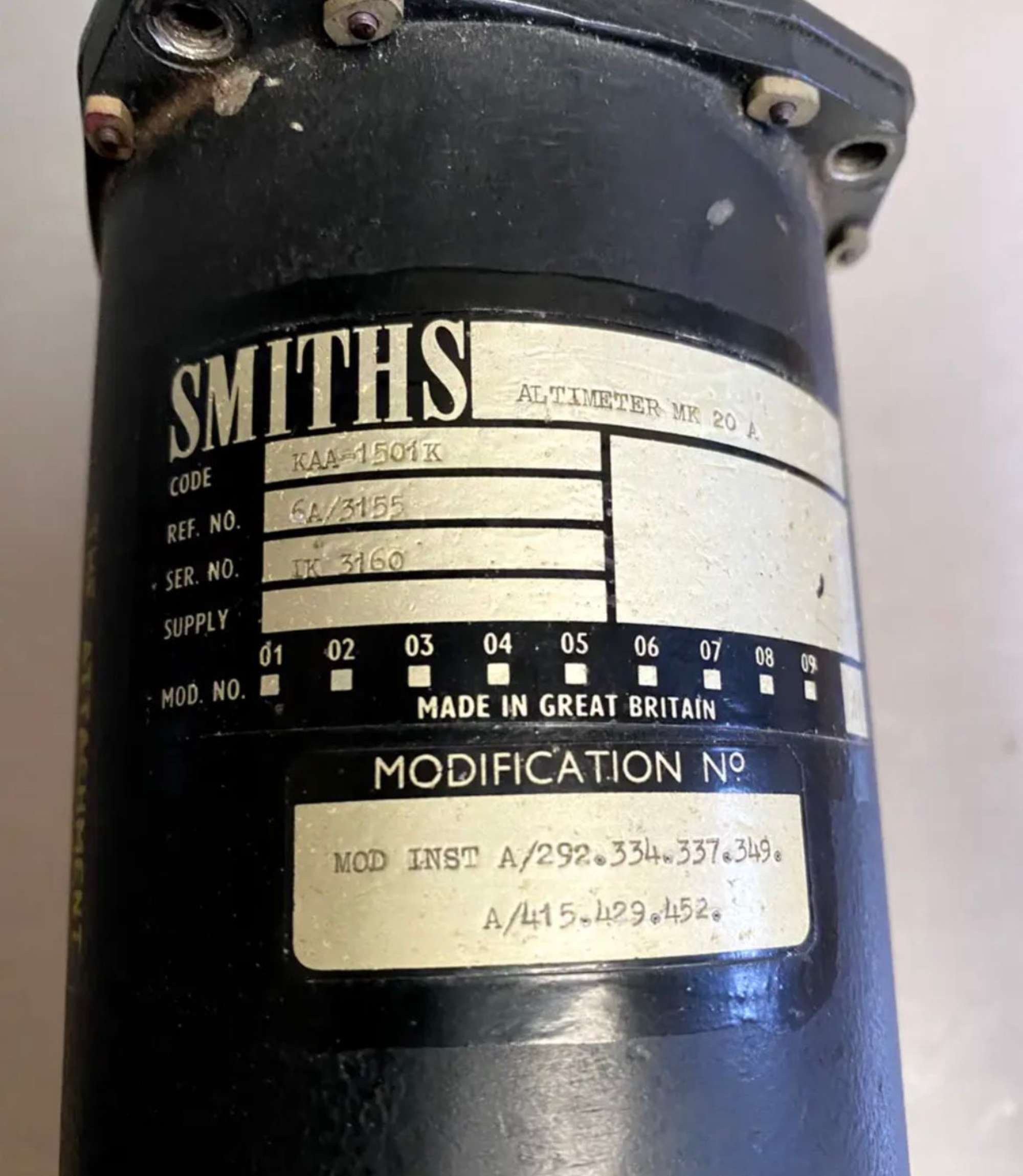 A WWII Smiths Mk 20A Altimeter