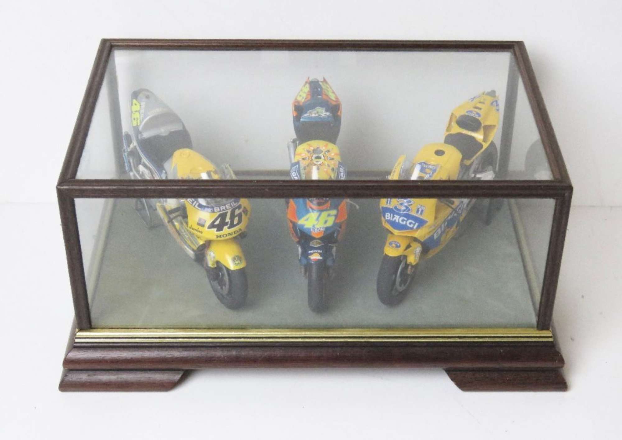 A Set of Three Scale Model Moto GP Hondas