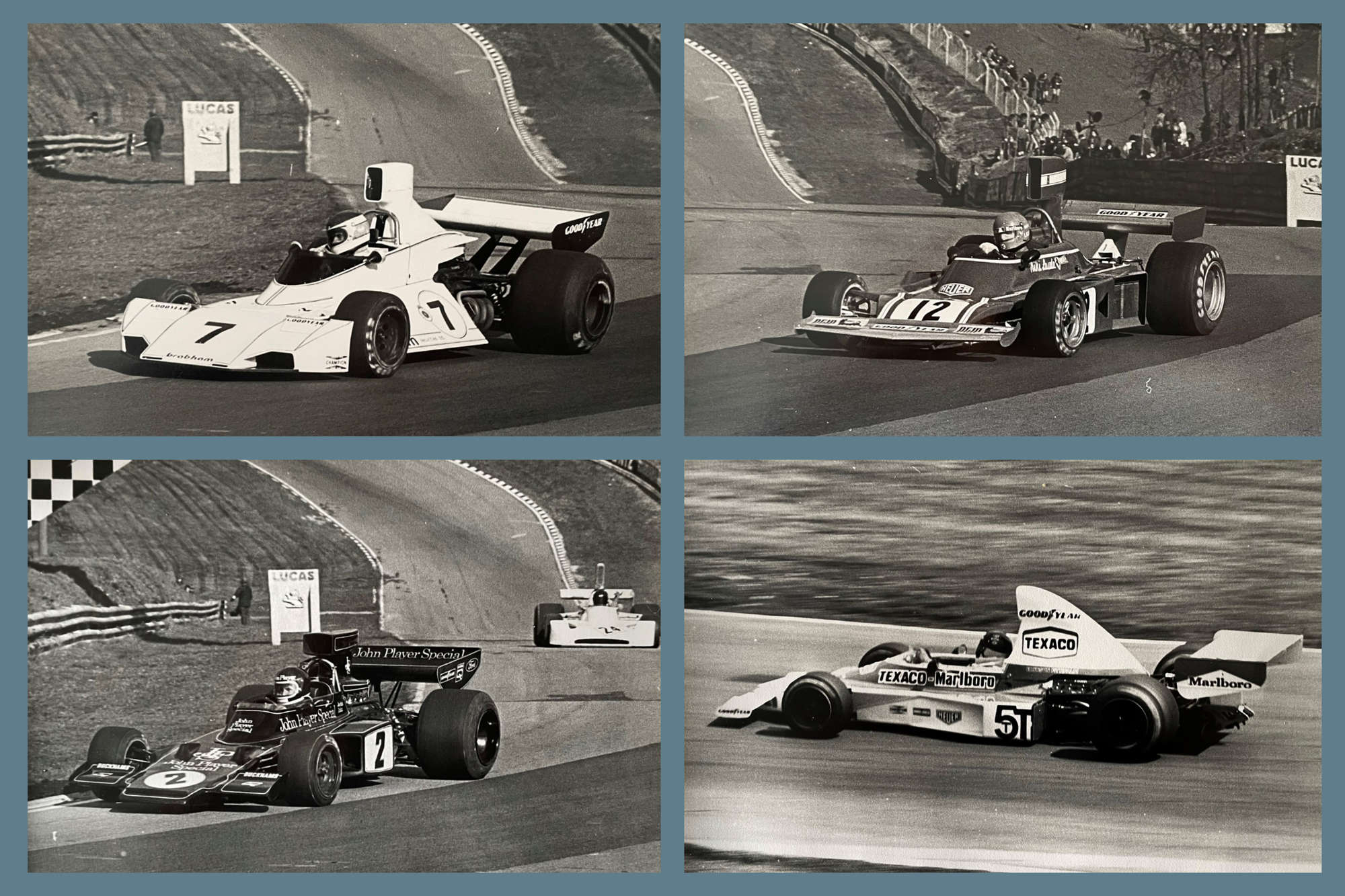Lauda, Ickx, Reutemann and Fittipaldi Original Photographs from the 1974 Race of Champions*