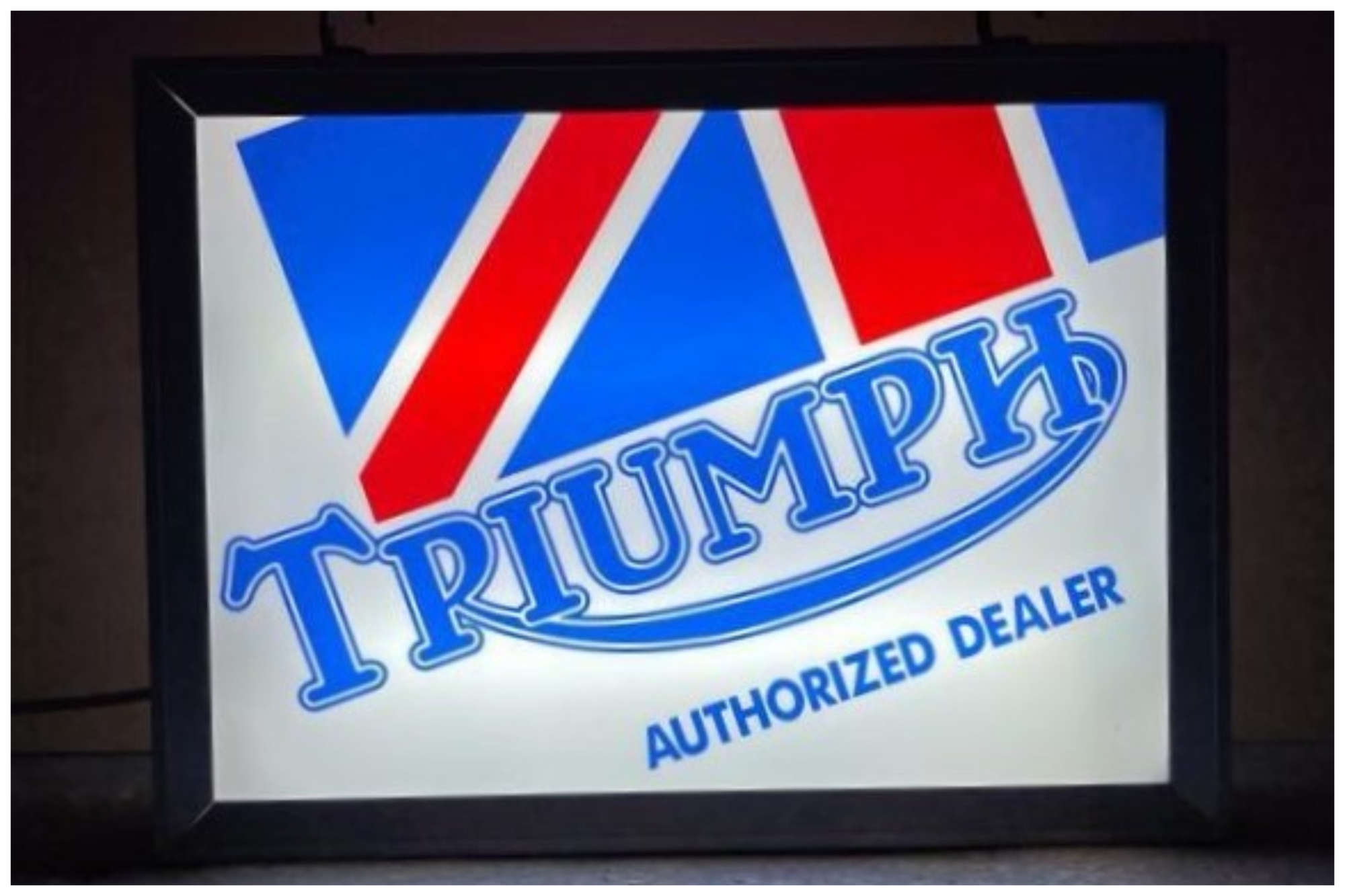 'Triumph Authorised Dealer' Aluminium Framed Illuminated Sign
