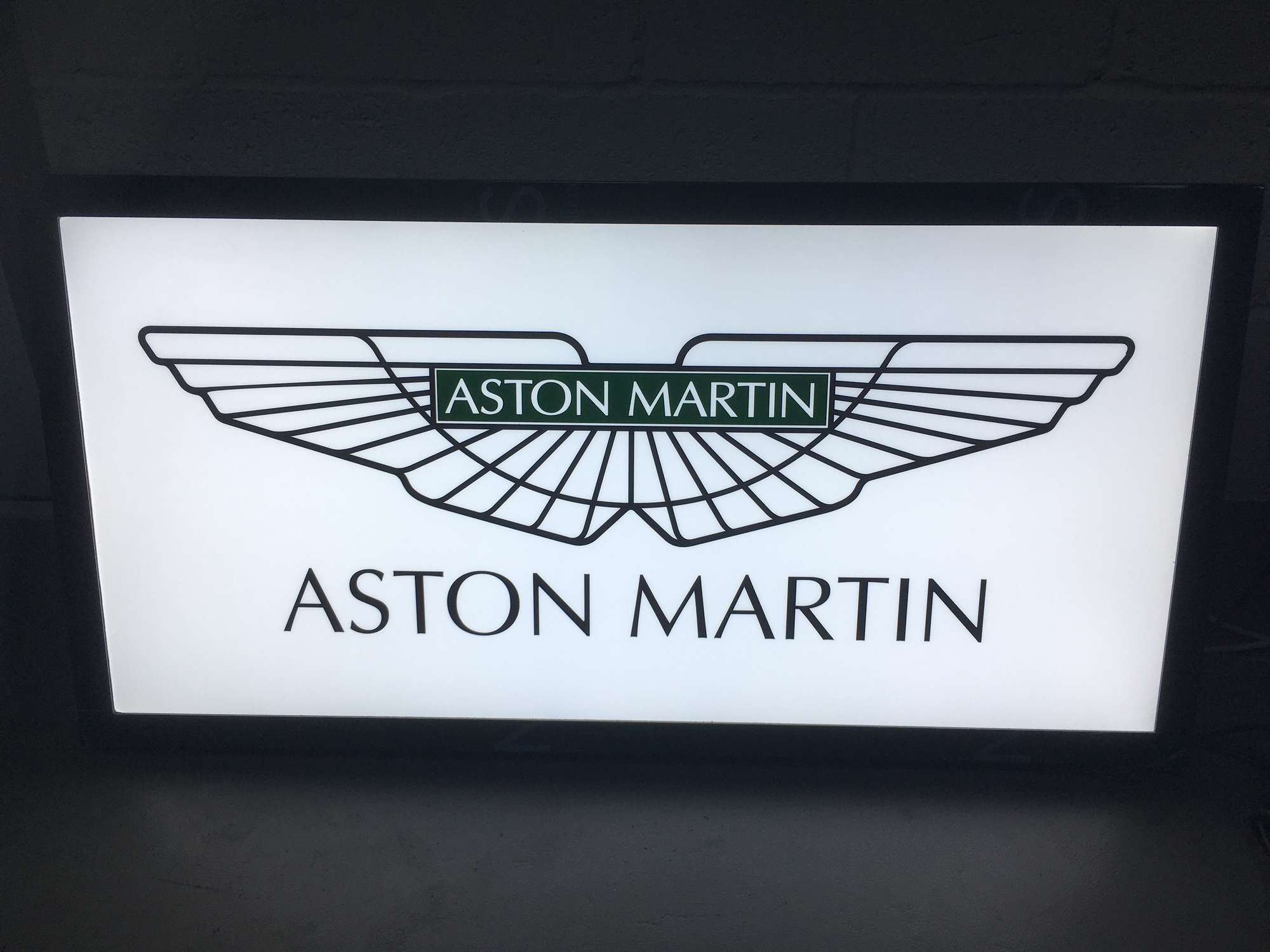 Large 'Aston Martin' LED Illuminated Sign