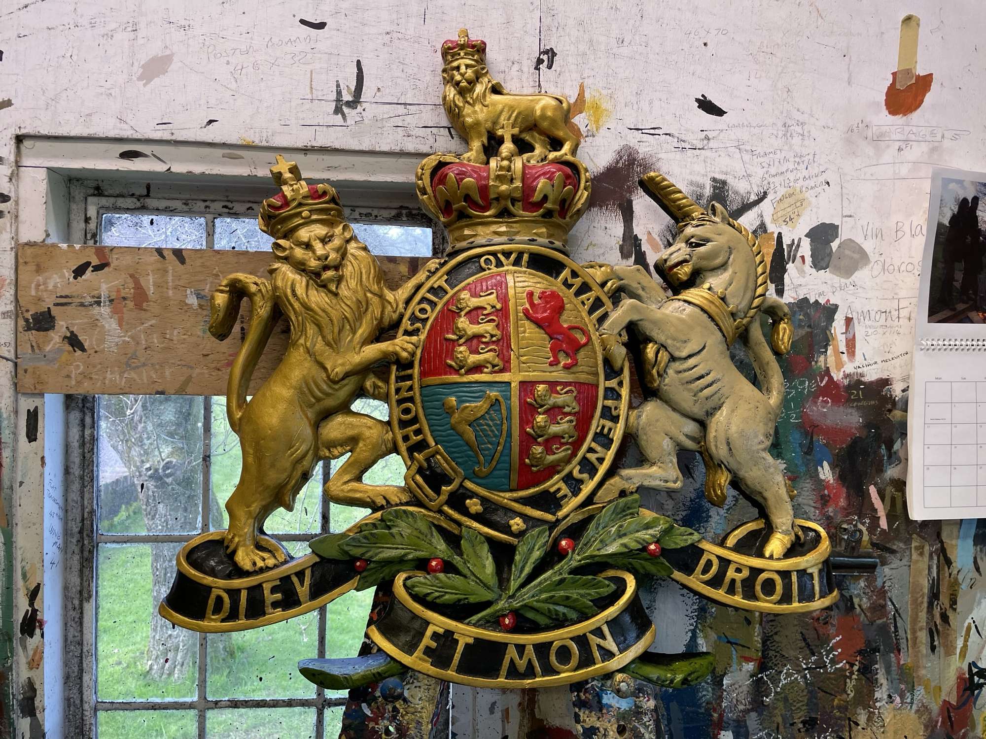 Hand Painted 'Royal' Coat of Arms of the United Kingdom  