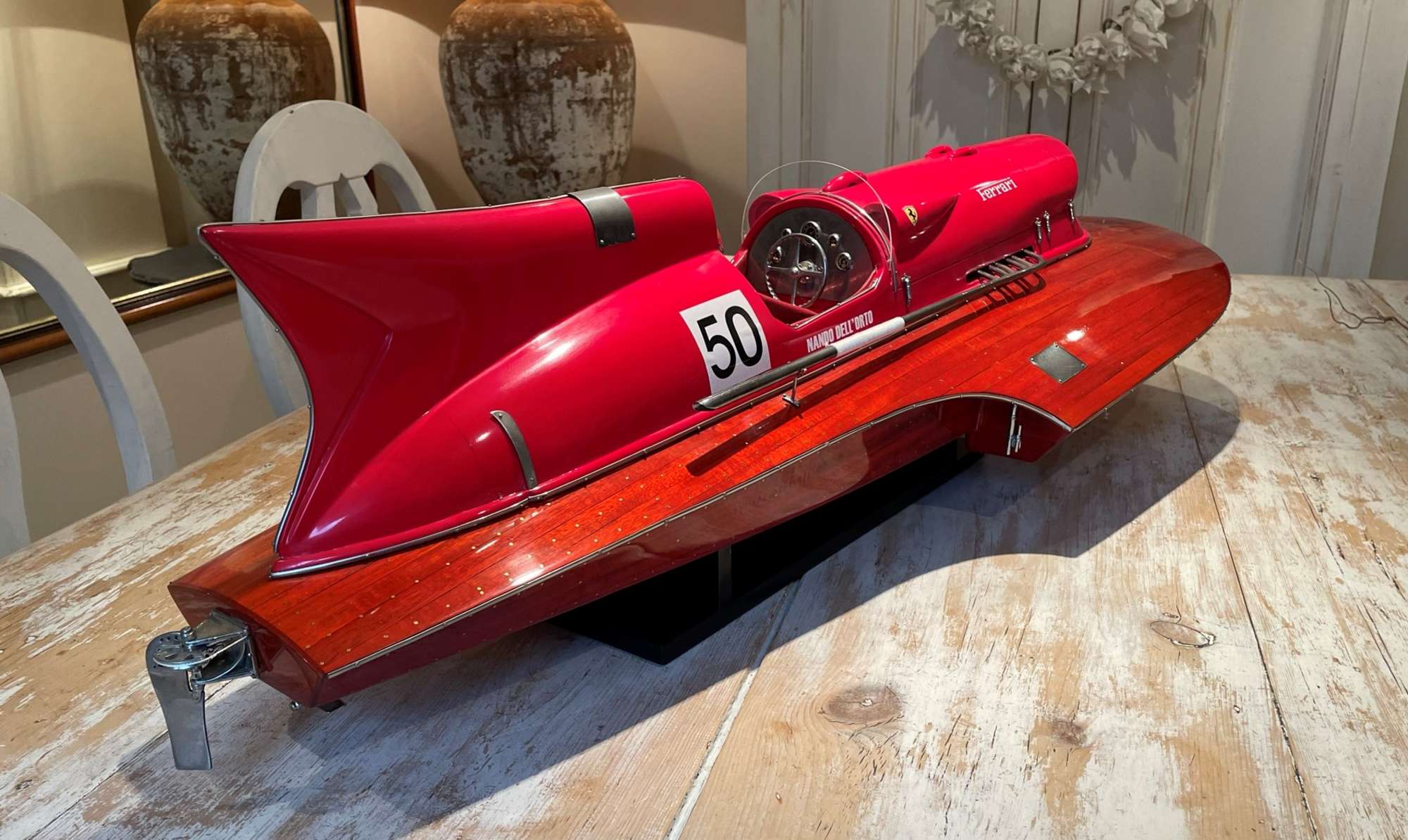 Scale Model of the Ferrari V12-Powered Hydroplane 'Arno XI' 