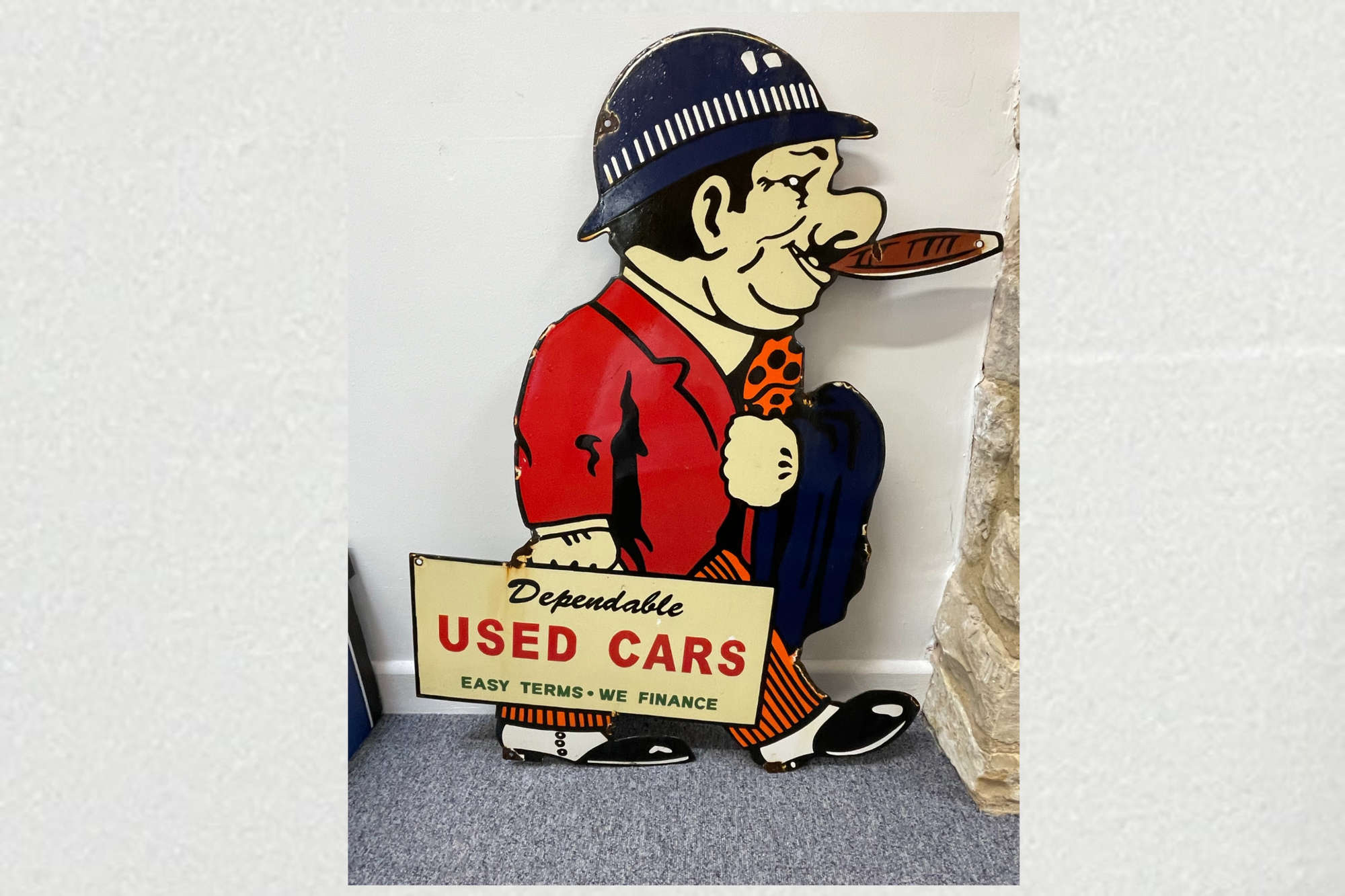 'Dependable Used Cars' Enamel Sign