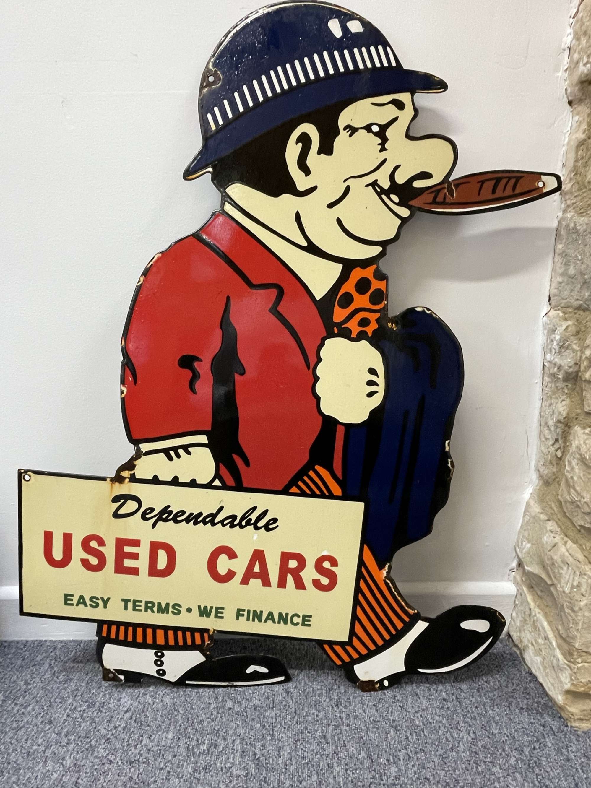 'Dependable Used Cars' Enamel Sign