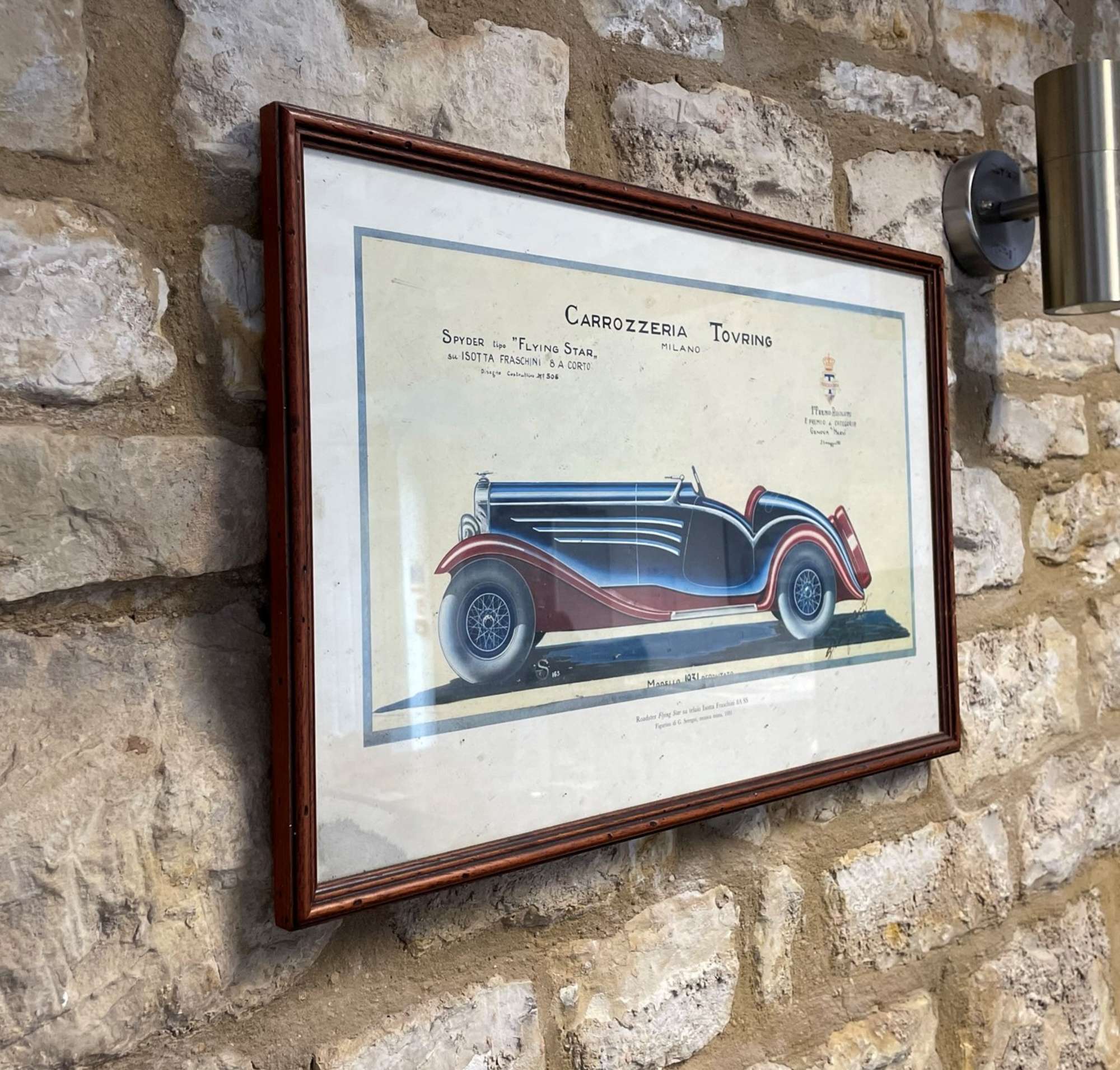 Four Early 20th Century Carrozzeria Touring Design Studies Framed and Glazed