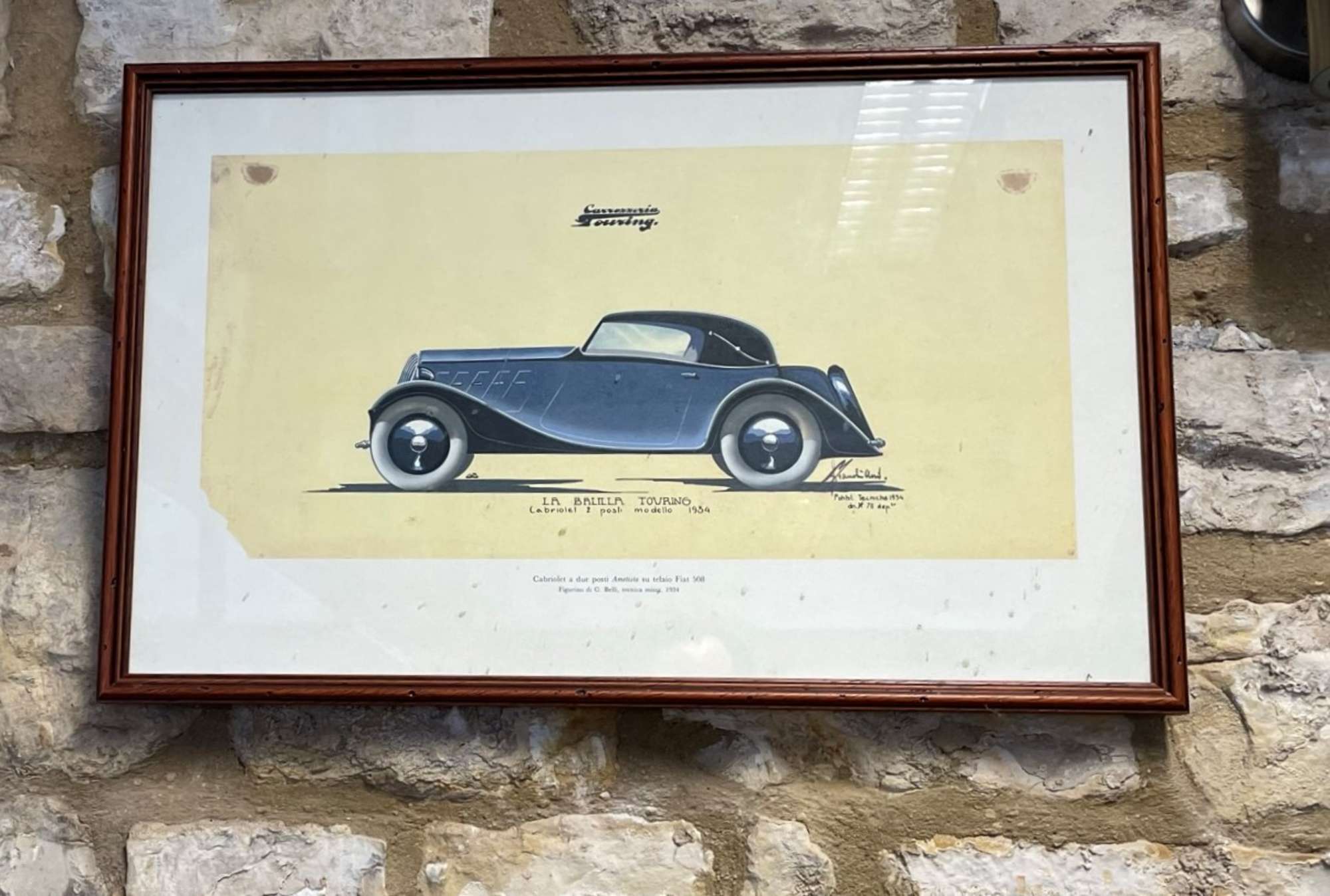 Four Early 20th Century Carrozzeria Touring Design Studies Framed and Glazed