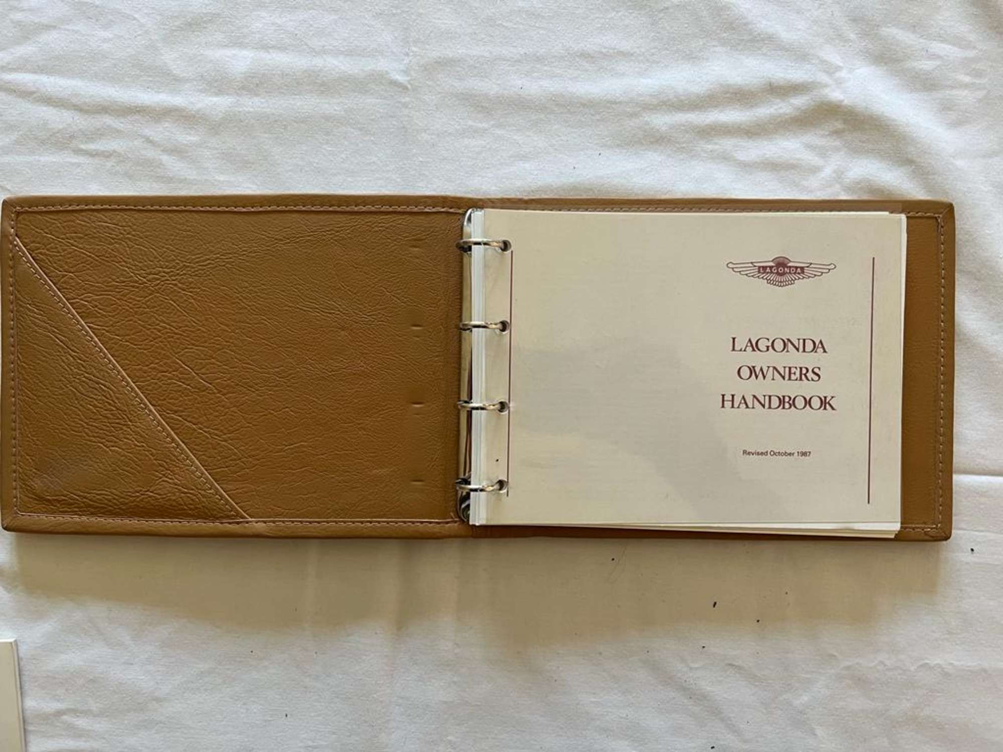 Embossed Lagonda Leather Owner's Handbook Dated 1987