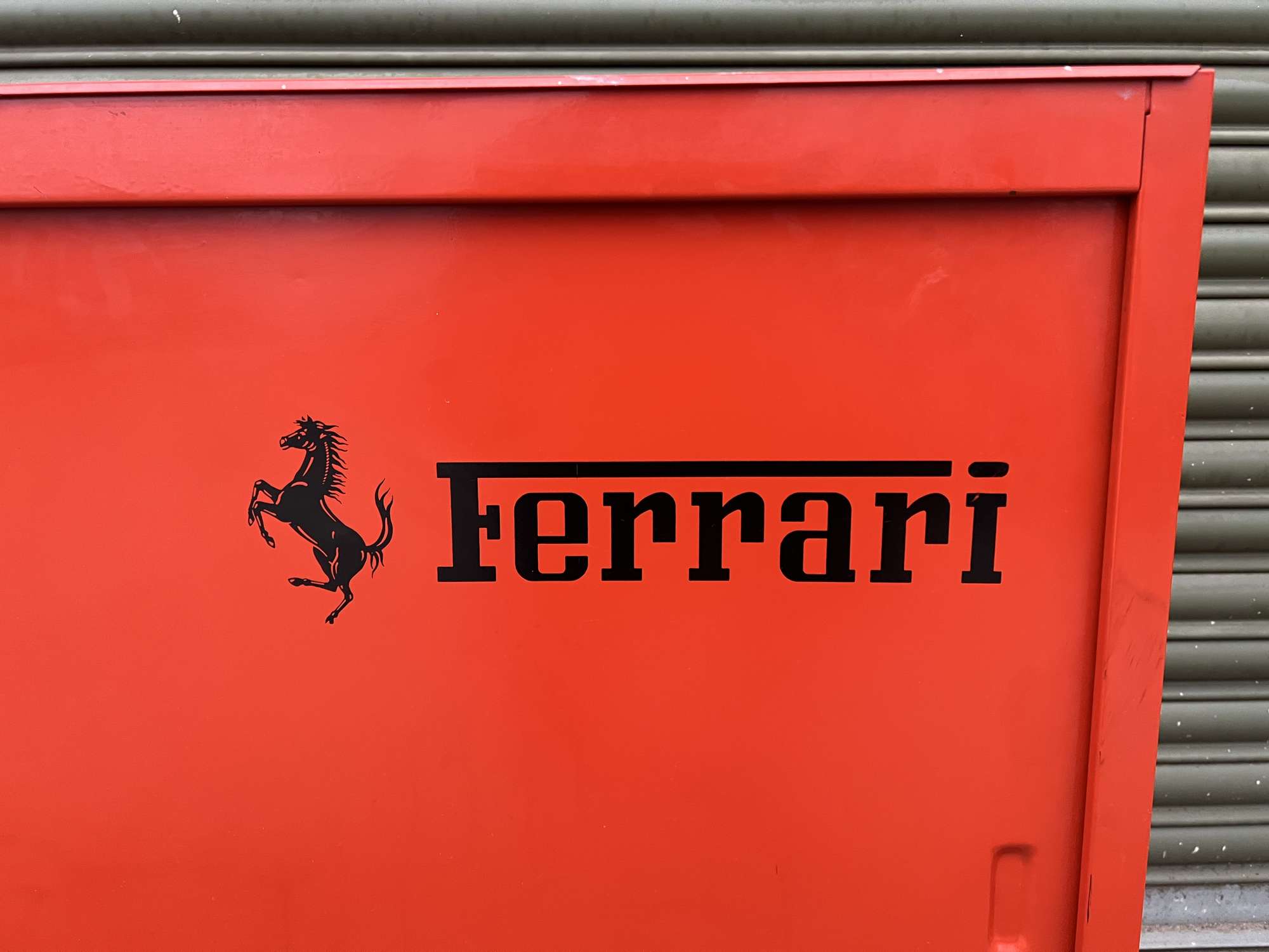 1980s Ferrari OEM Workshop Tool Cabinet with Sliding Doors