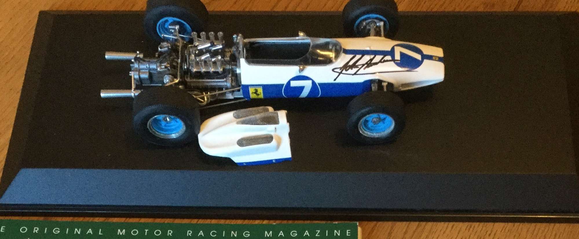 John Surtees CBE Signed Scale Model Duo: Can Am Lola T70 & NART Ferrari 158