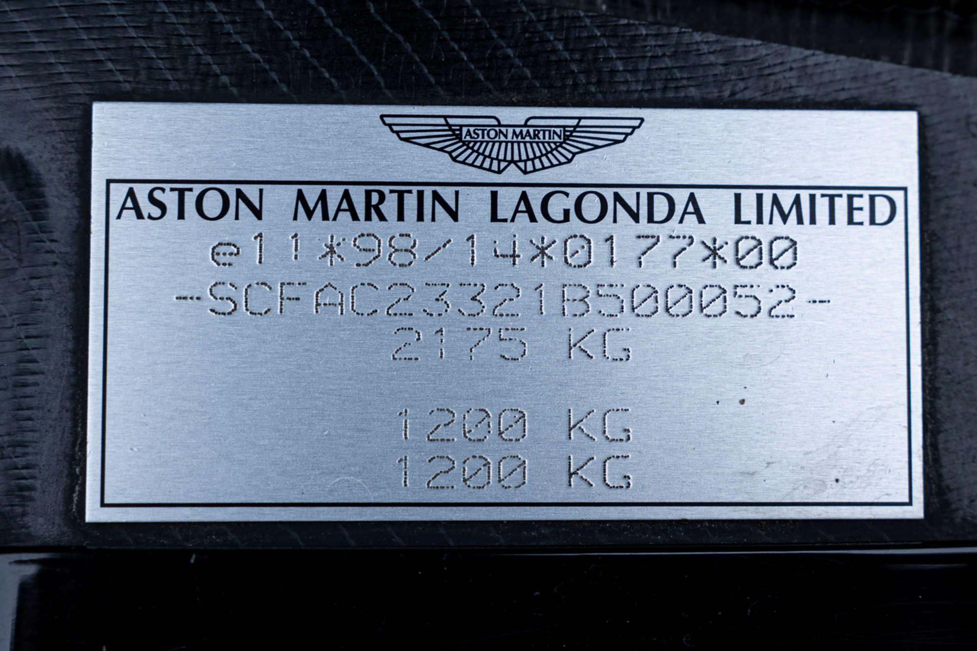 2001 Aston Martin V12 Vanquish-Sold