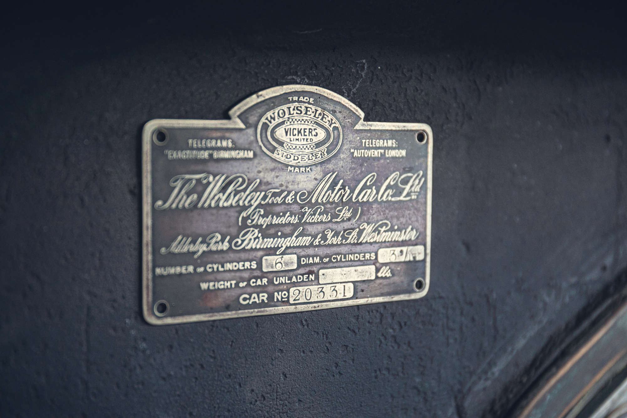 1913 Wolseley M6 24/30hp Torpedo Phaeton-Sold