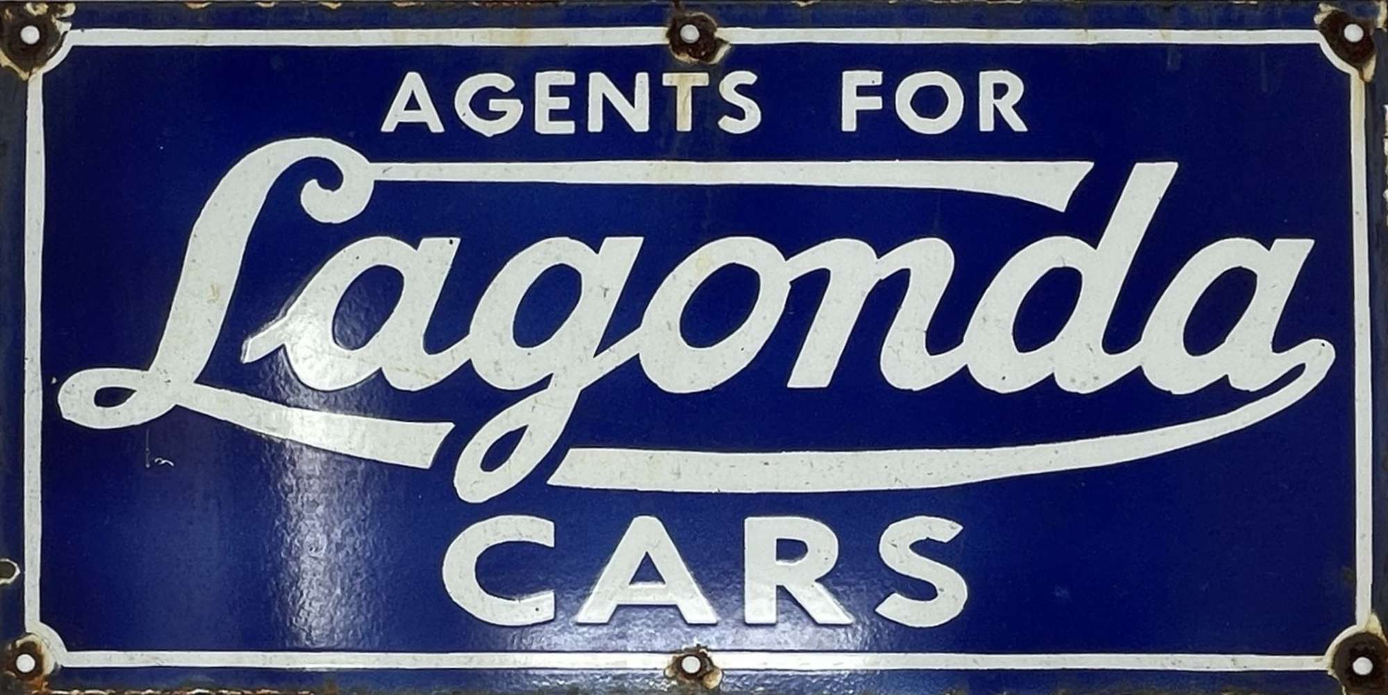'Agents For Lagonda Cars' Enamel Sign