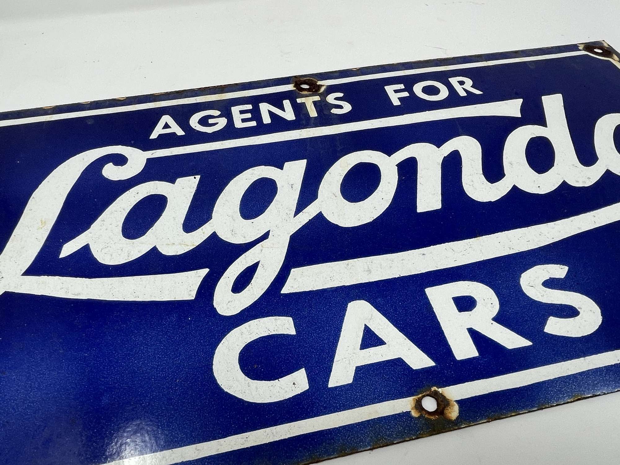 'Agents For Lagonda Cars' Enamel Sign