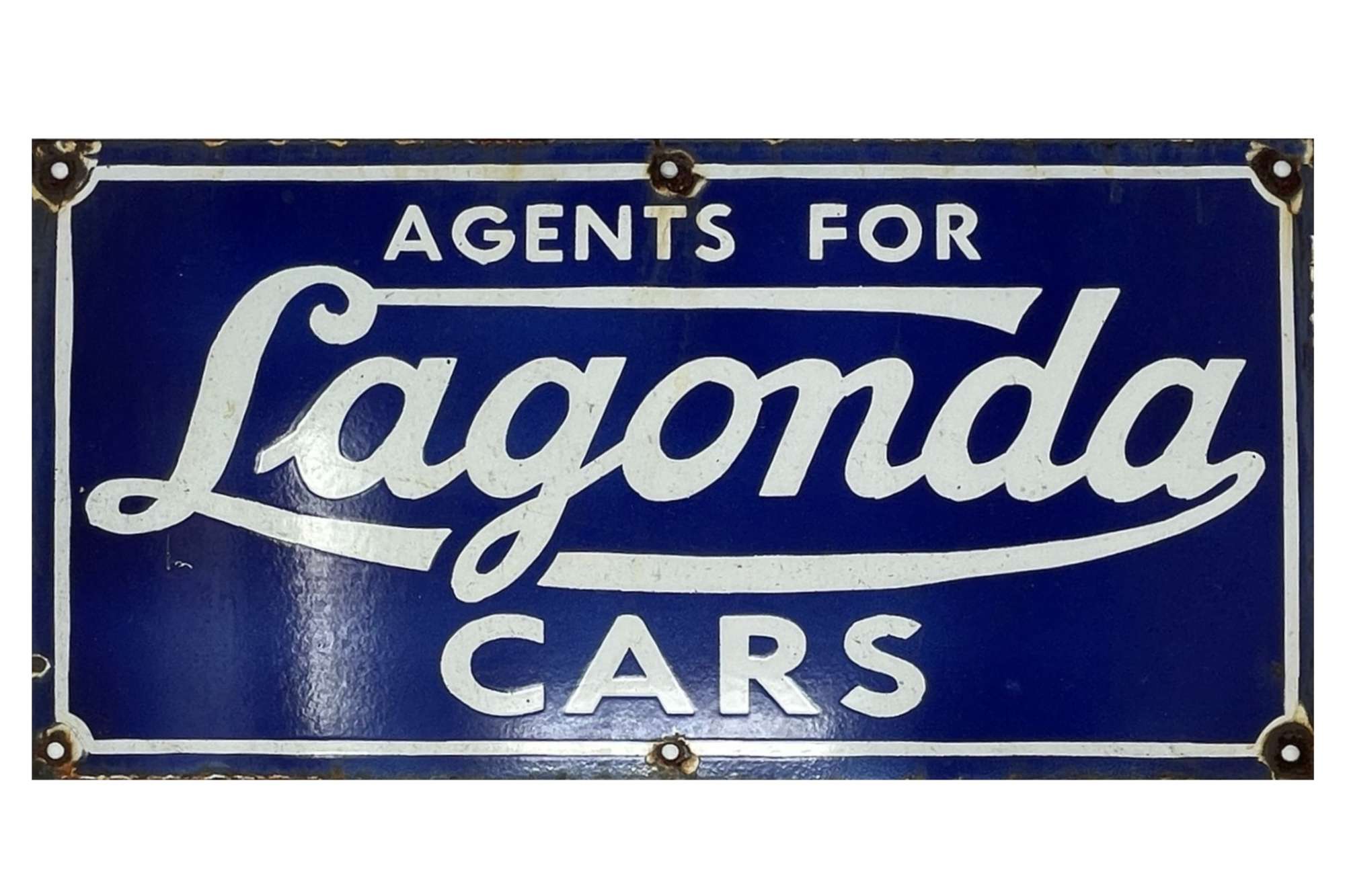 'Agents For Lagonda Cars' Enamel Sign