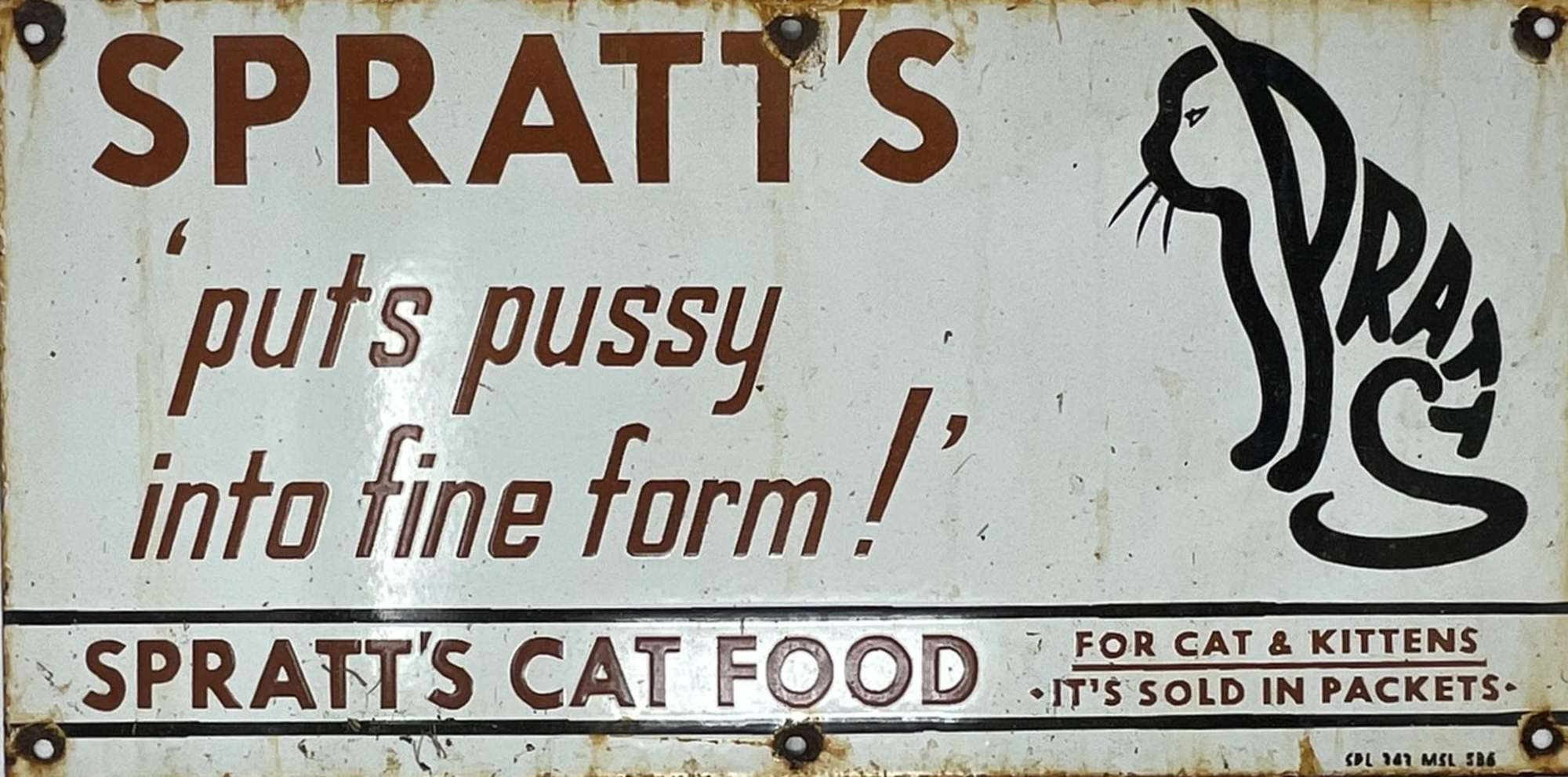 'Spratt's Cat Food' Enamel Sign