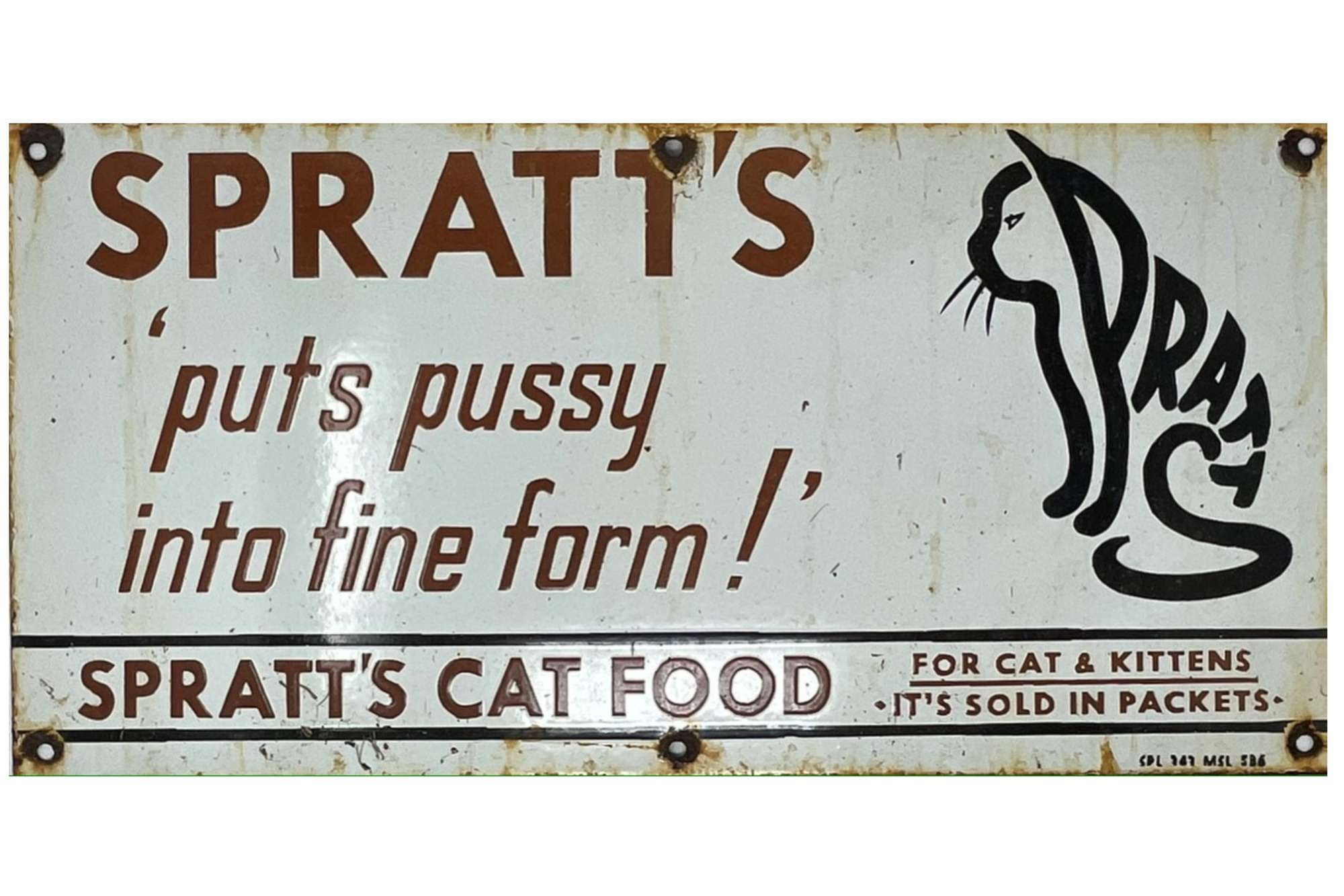 'Spratt's Cat Food' Enamel Sign