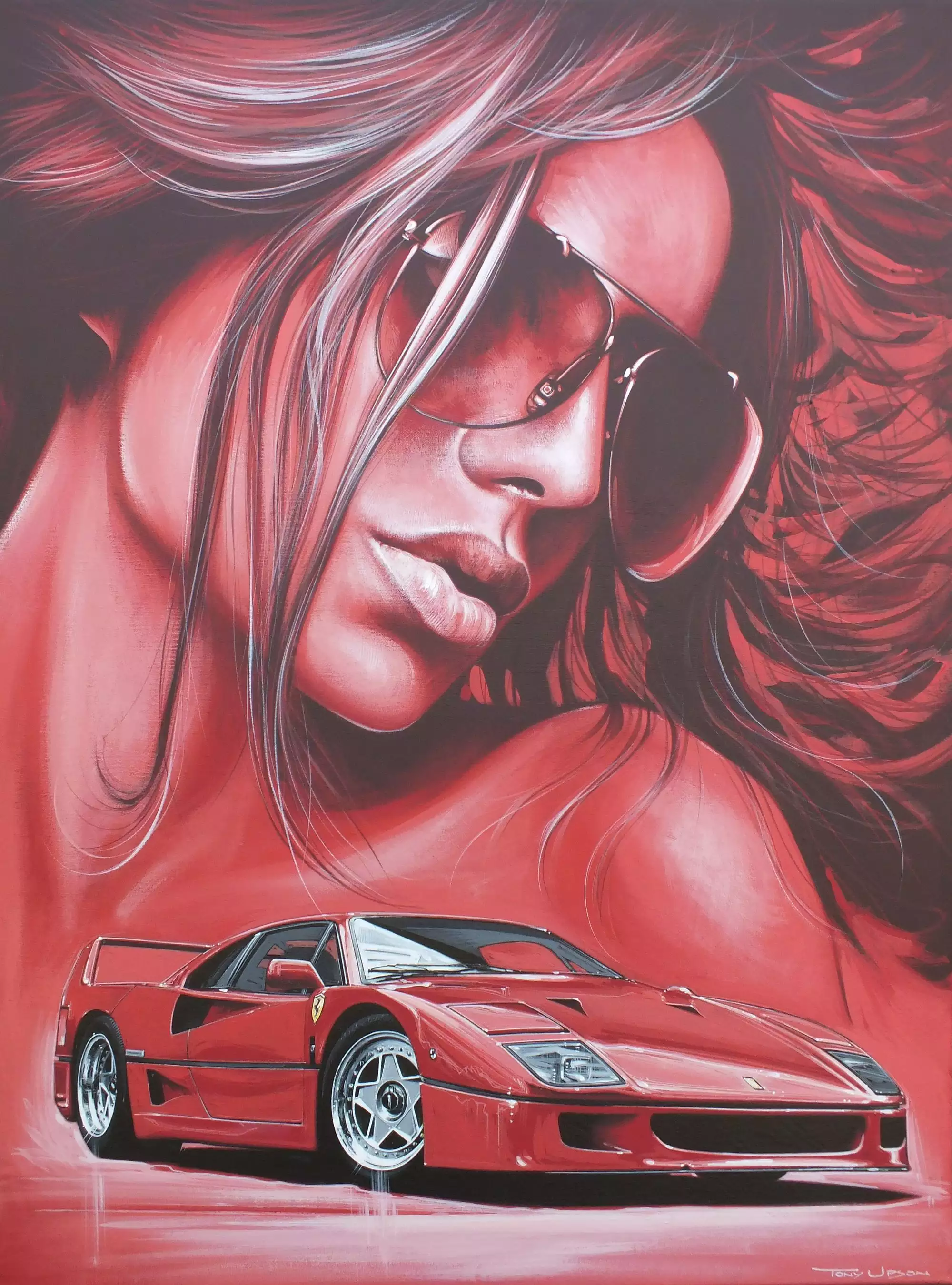 A Vision in Rosso Acrylic on Canvas by Tony Upson