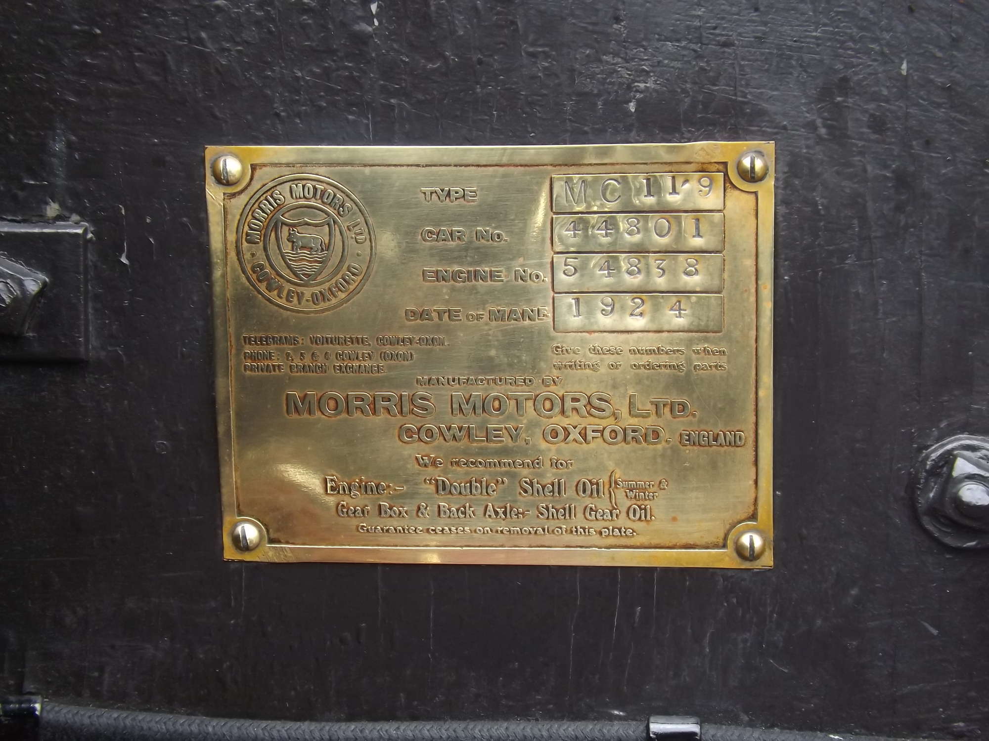 1924 Morris Cowley 'Bullnose' Four-Seat Tourer-Sold