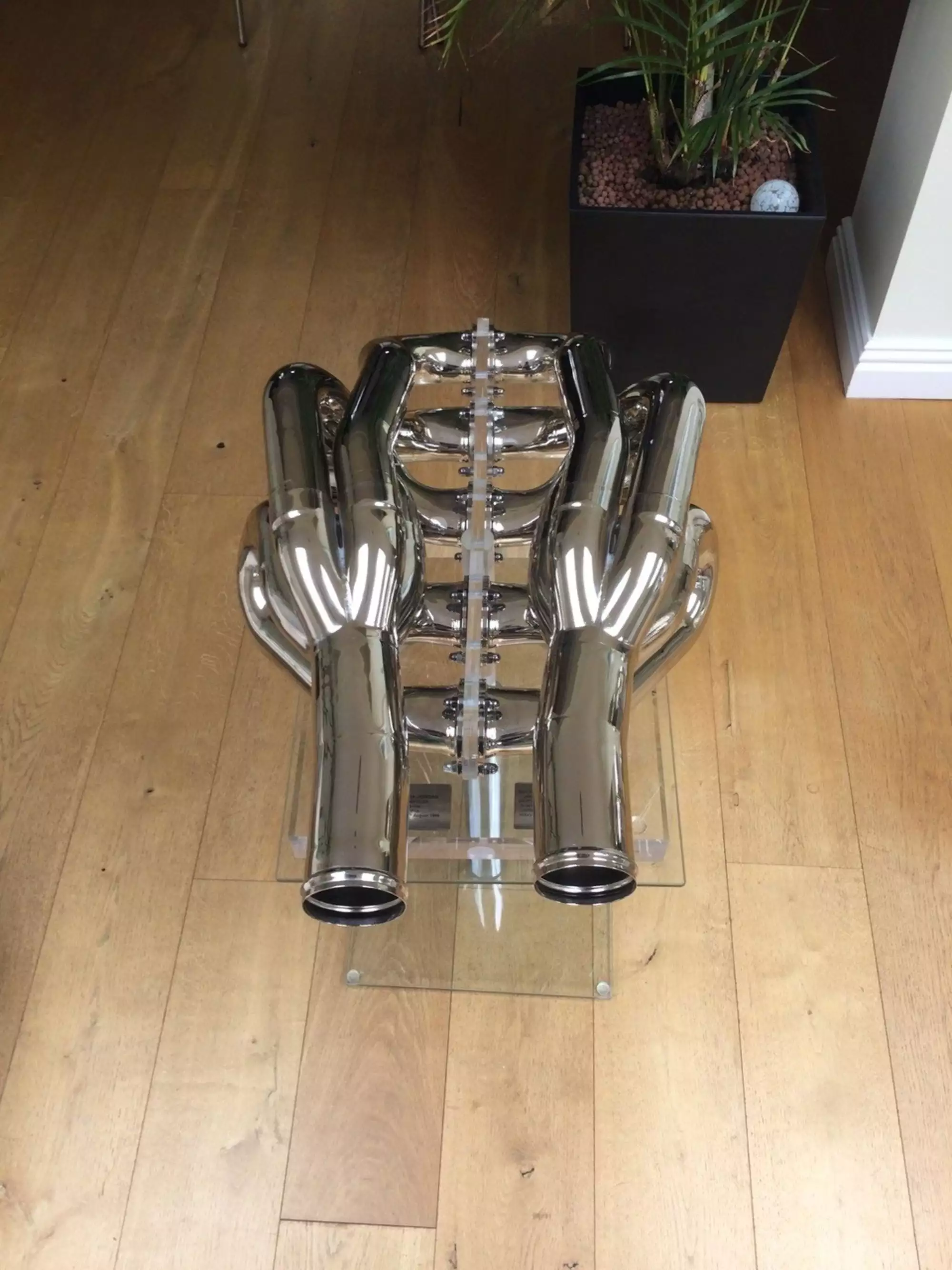 A Pair of 1998 Mugen-Honda-Jordan V10 Exhaust Manifolds from Damon Hill's Car