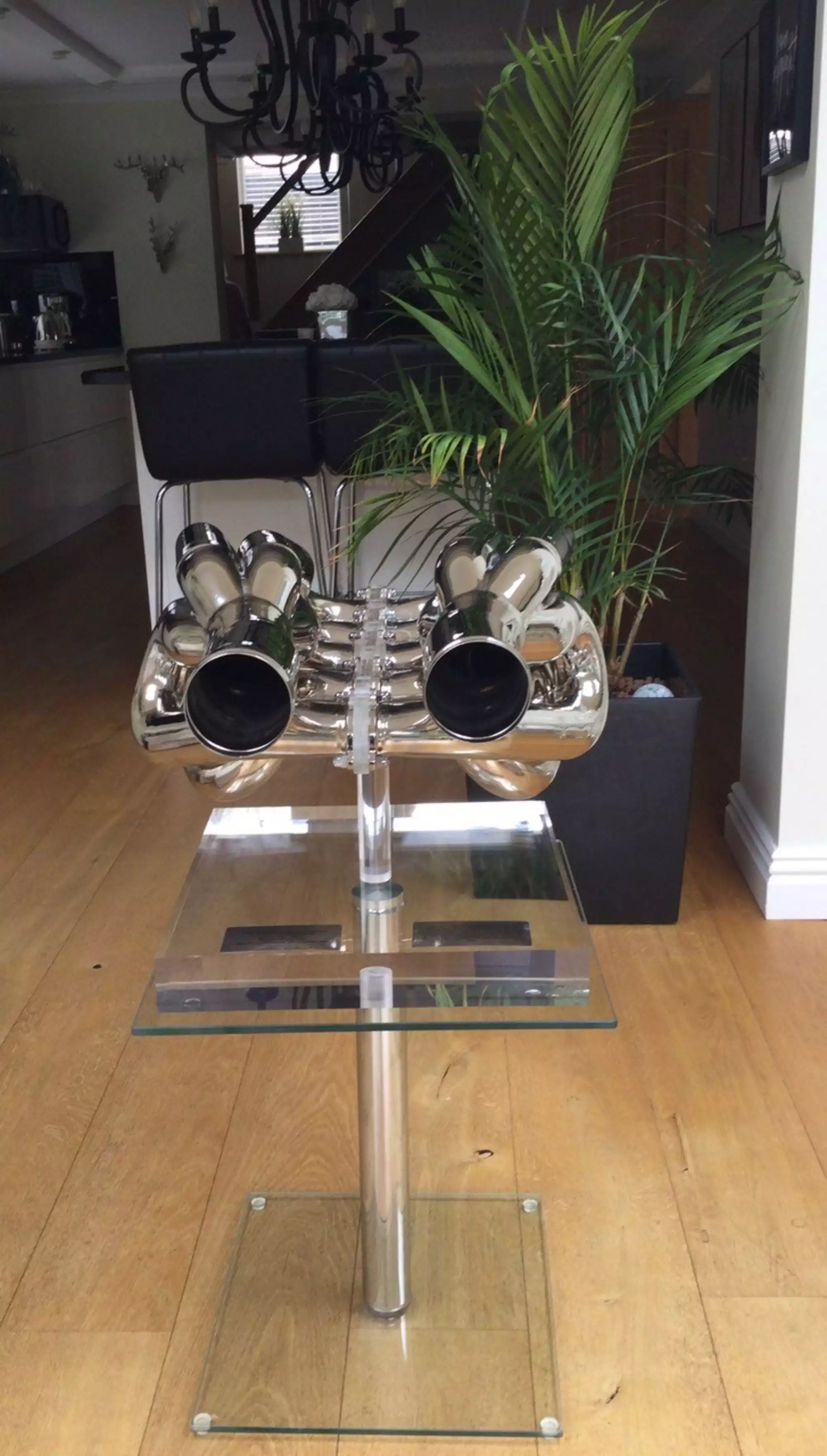 A Pair of 1998 Mugen-Honda-Jordan V10 Exhaust Manifolds from Damon Hill's Car