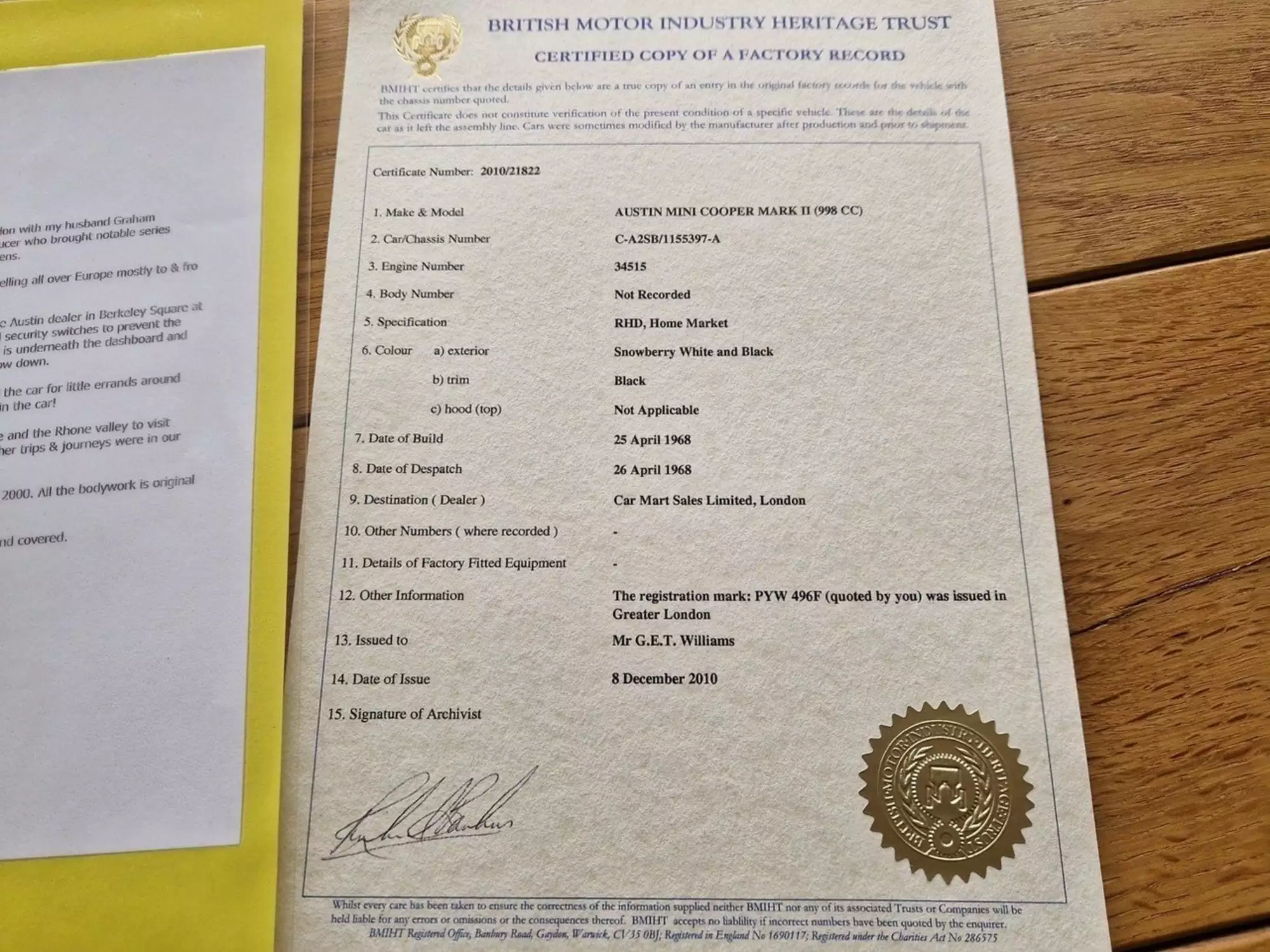 1968 Austin Mini Cooper Mk2-Sold