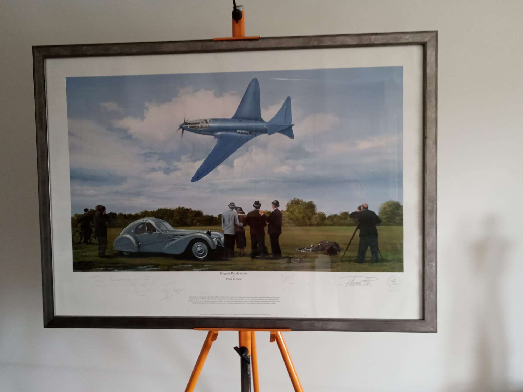 'Bugatti Rendezvous' Limited Edition Print Signed by Artist, Philip E. West