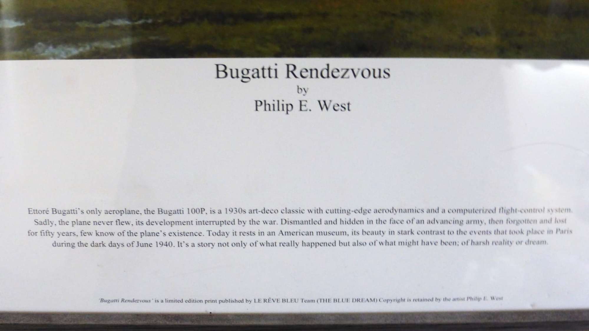 'Bugatti Rendezvous' Limited Edition Print Signed by Artist, Philip E. West