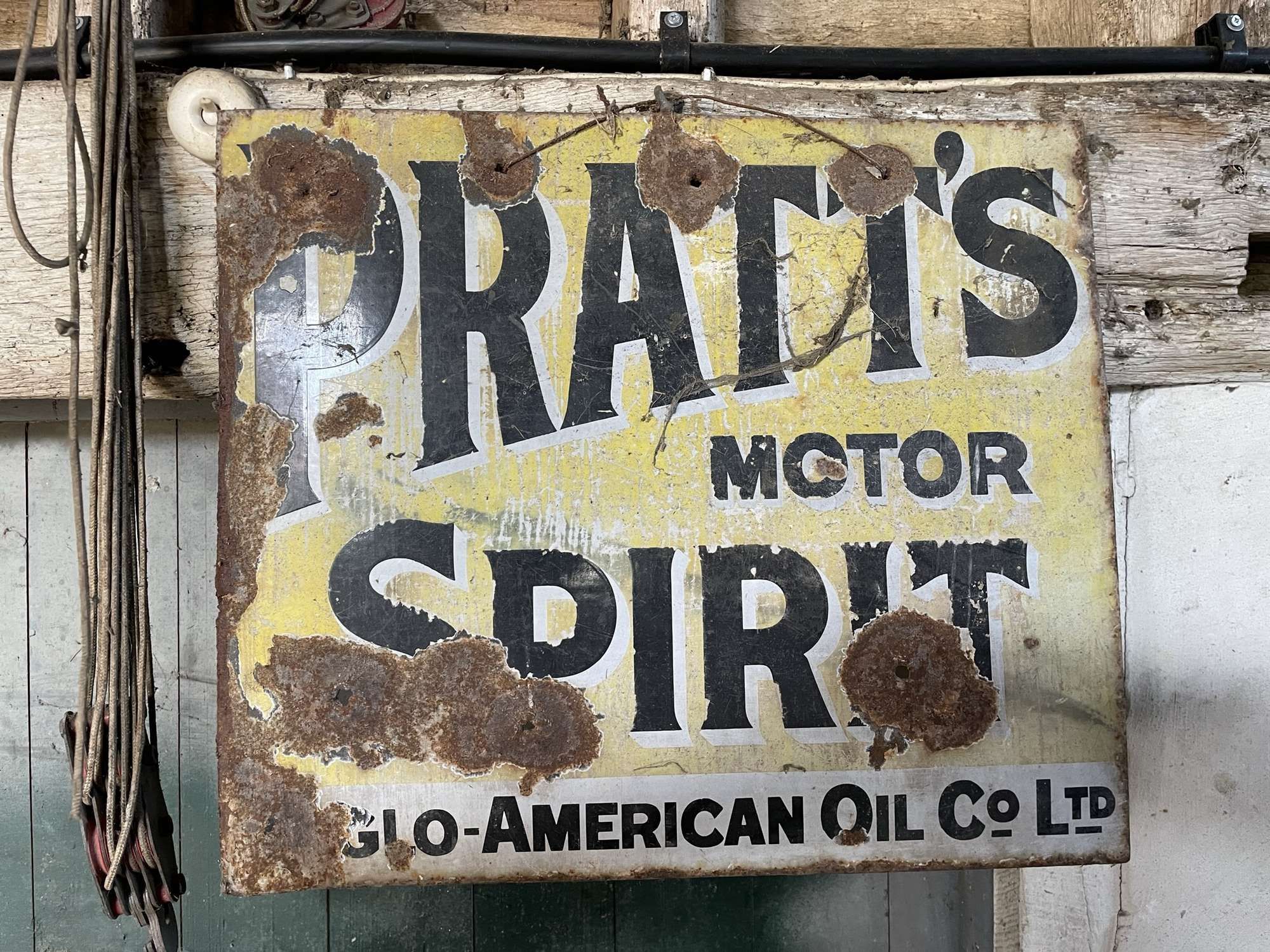 Pratts Motor Oil Anglo-American Sign, Double Sided