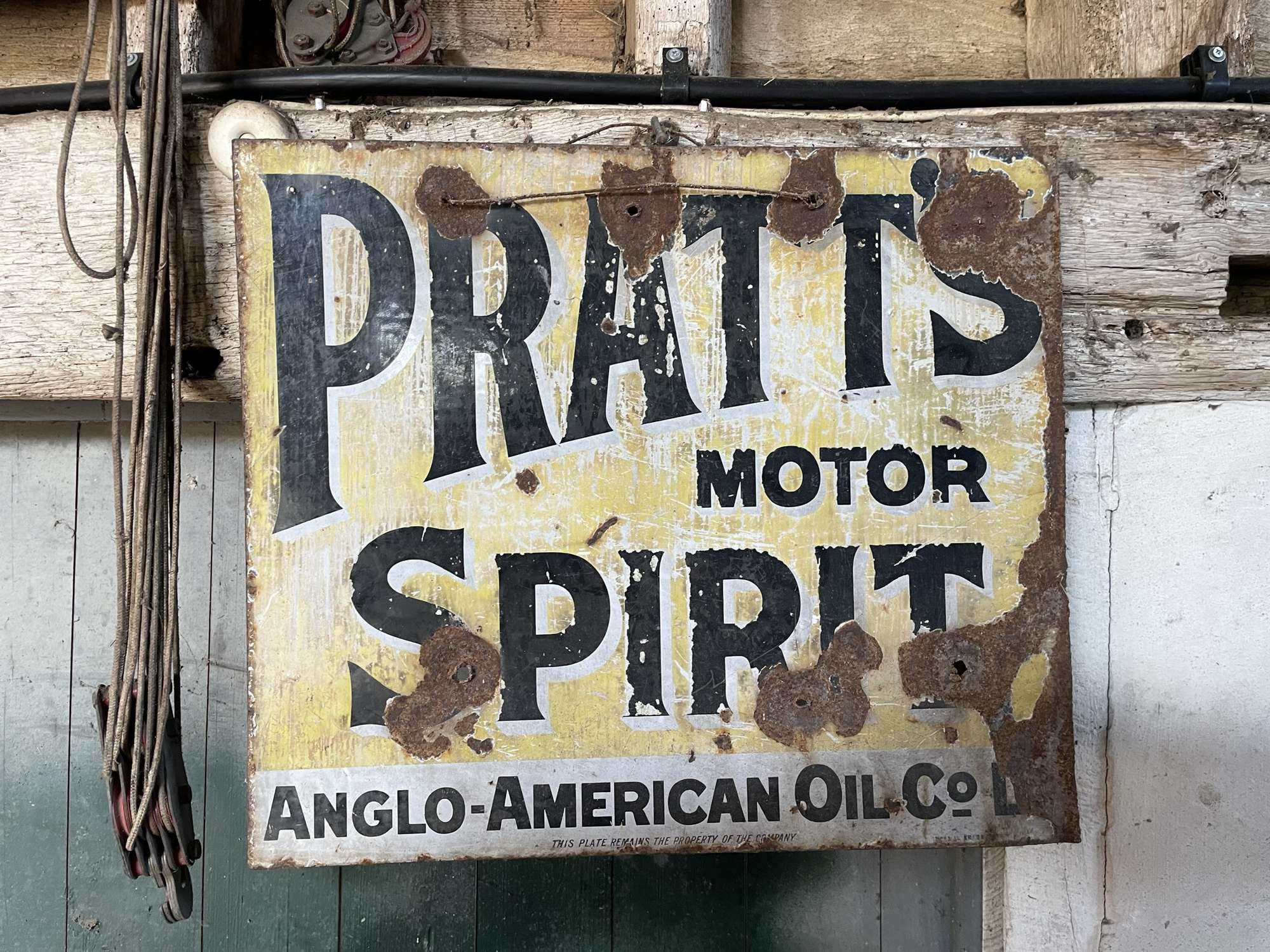 Pratts Motor Oil Anglo-American Sign, Double Sided