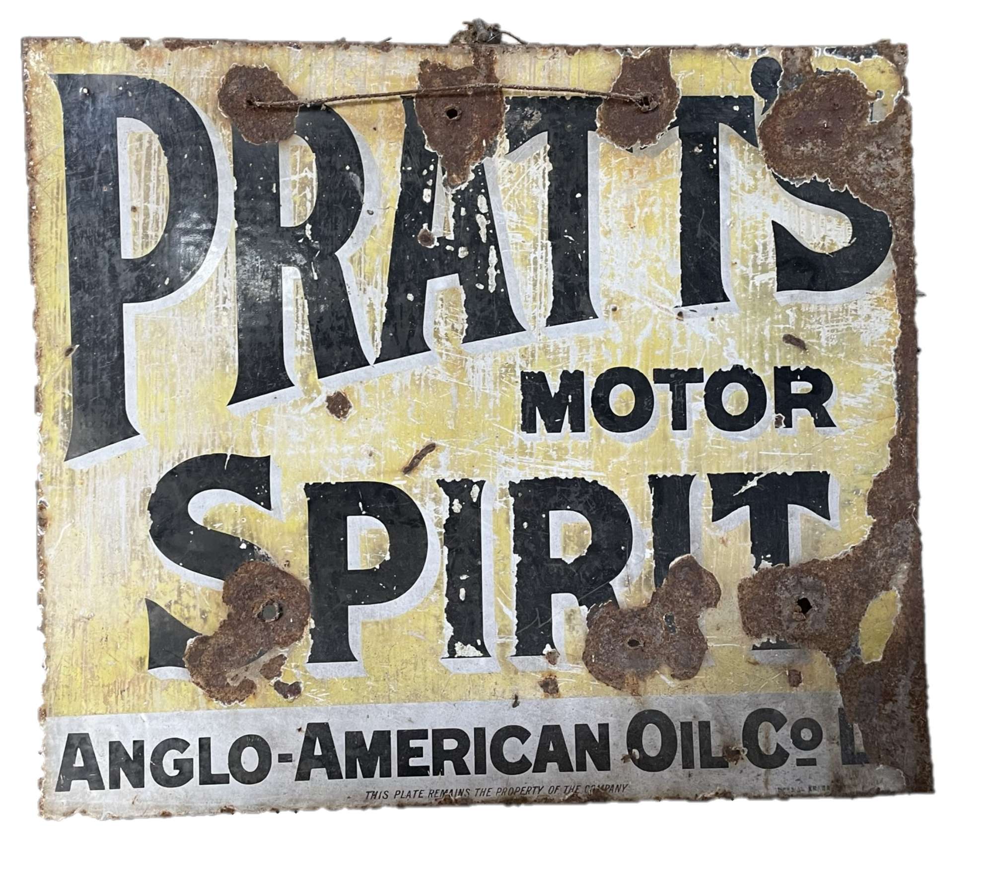 Pratts Motor Oil Anglo-American Sign, Double Sided