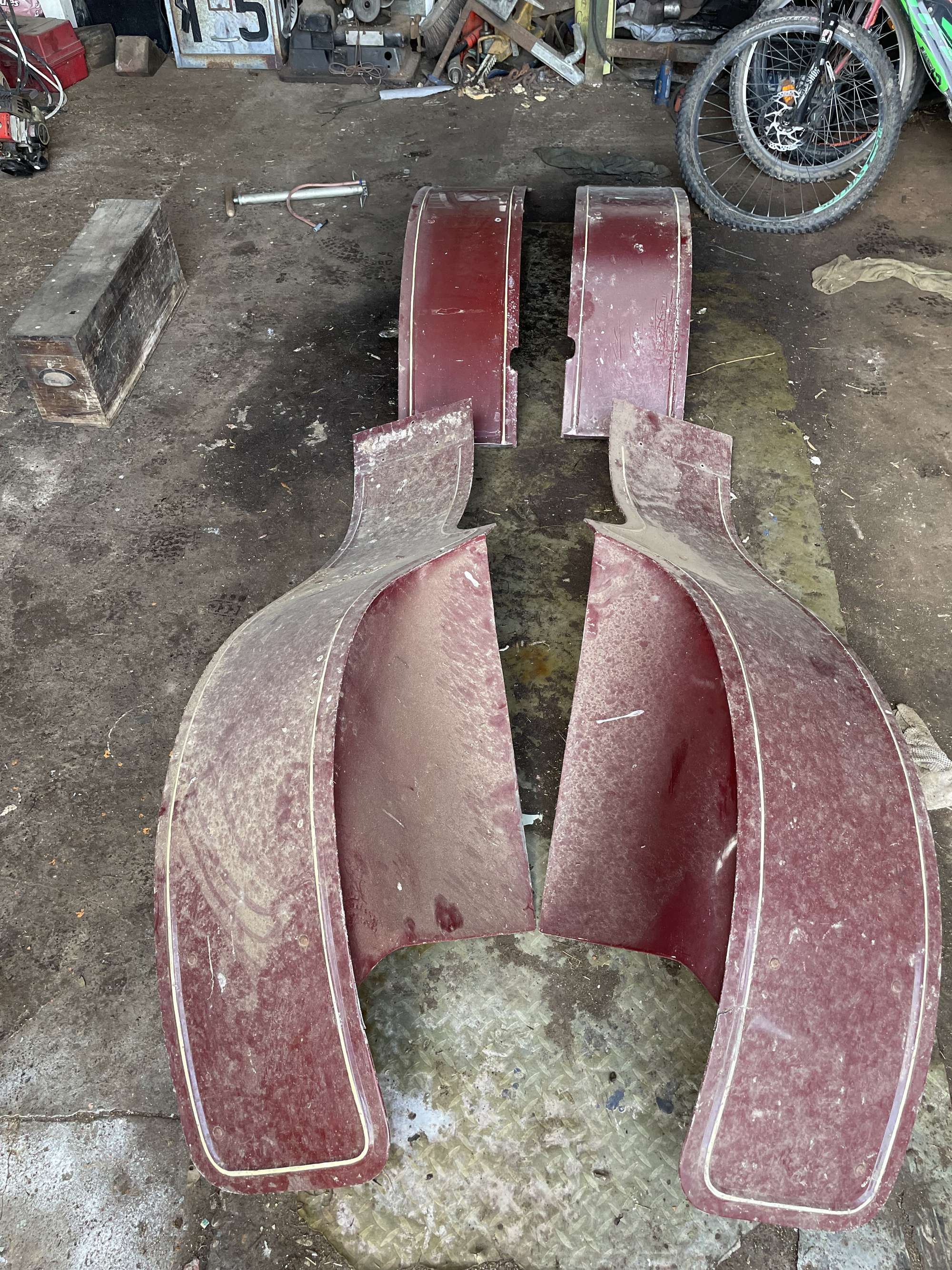Set of Four Veteran or Edwardian Aluminium Wings