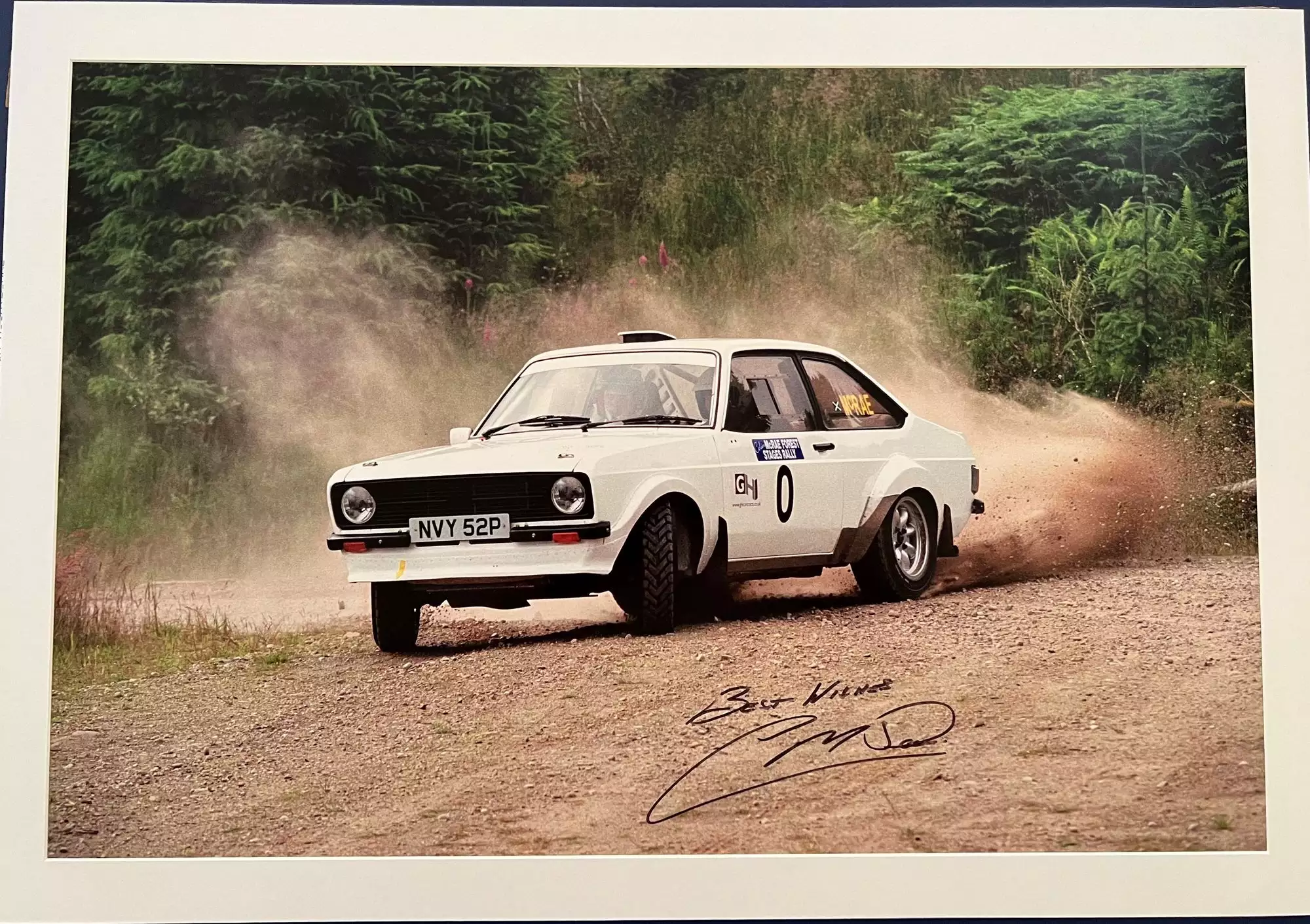 McRae At Speed: Signed Photo Depicting Colin Behind the Wheel of NVY 52P