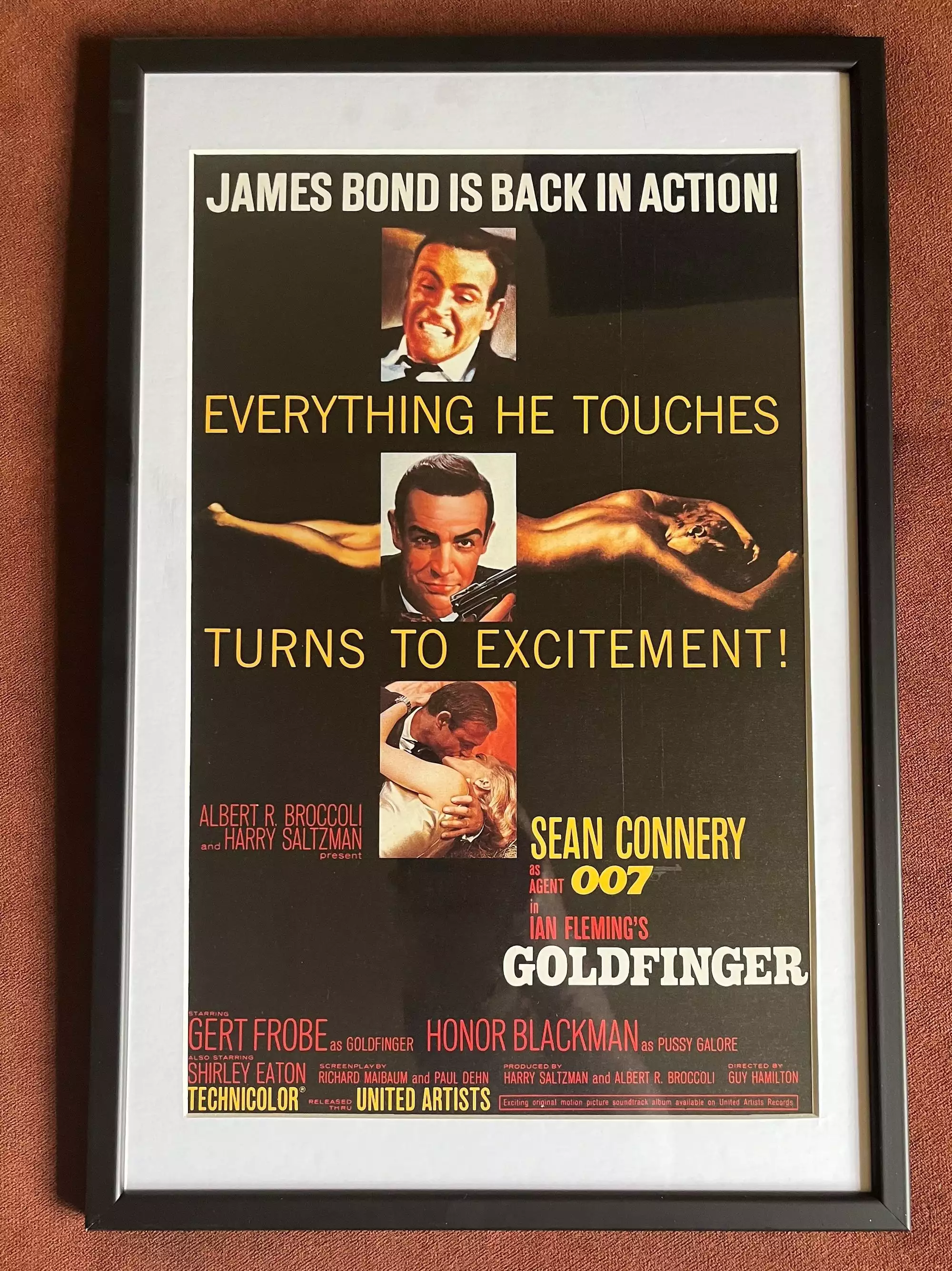 Framed 'Goldfinger' Poster, Officially Issued by EON Productions*