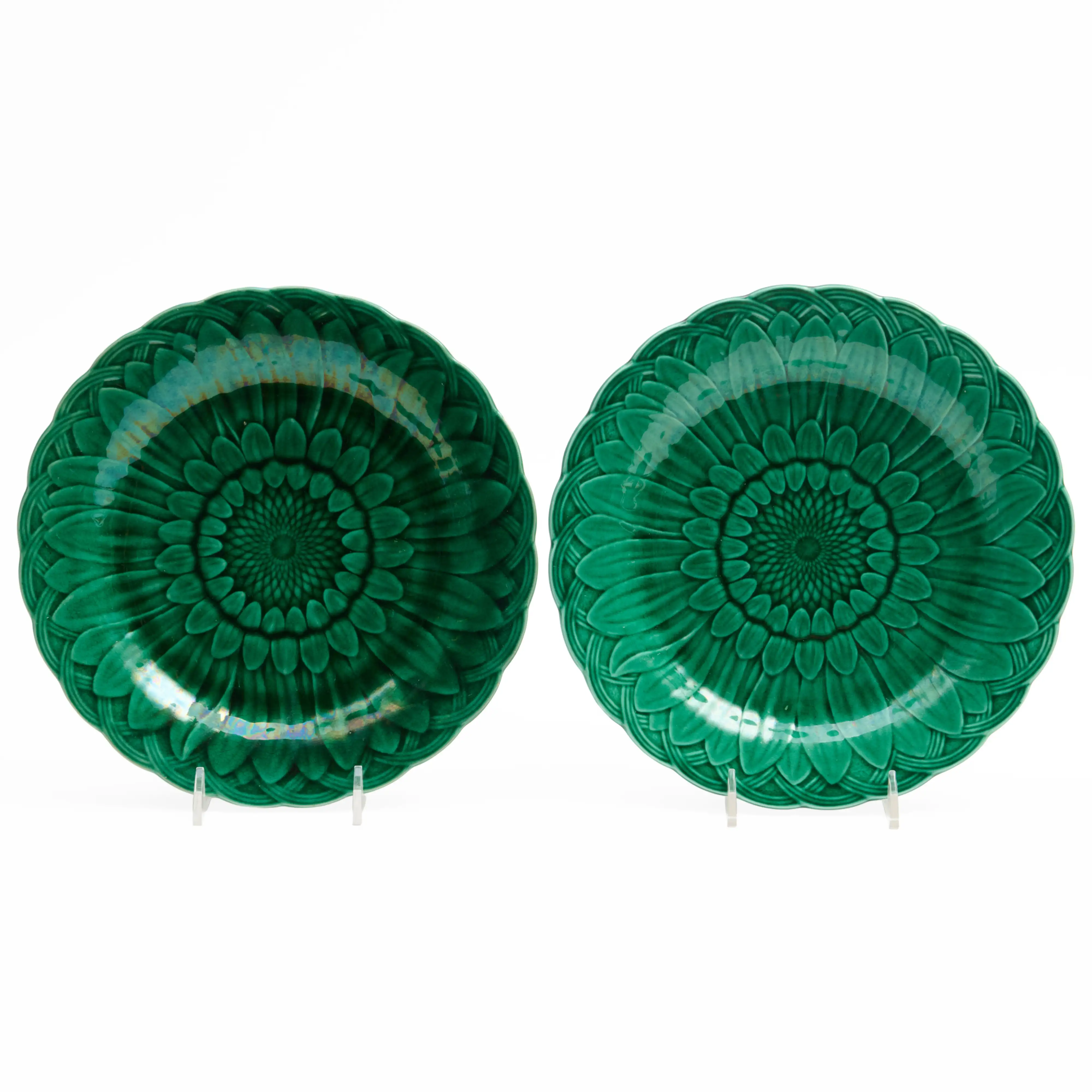 STAIR | Set of Ten Wedgwood Green Majolica | STAIR